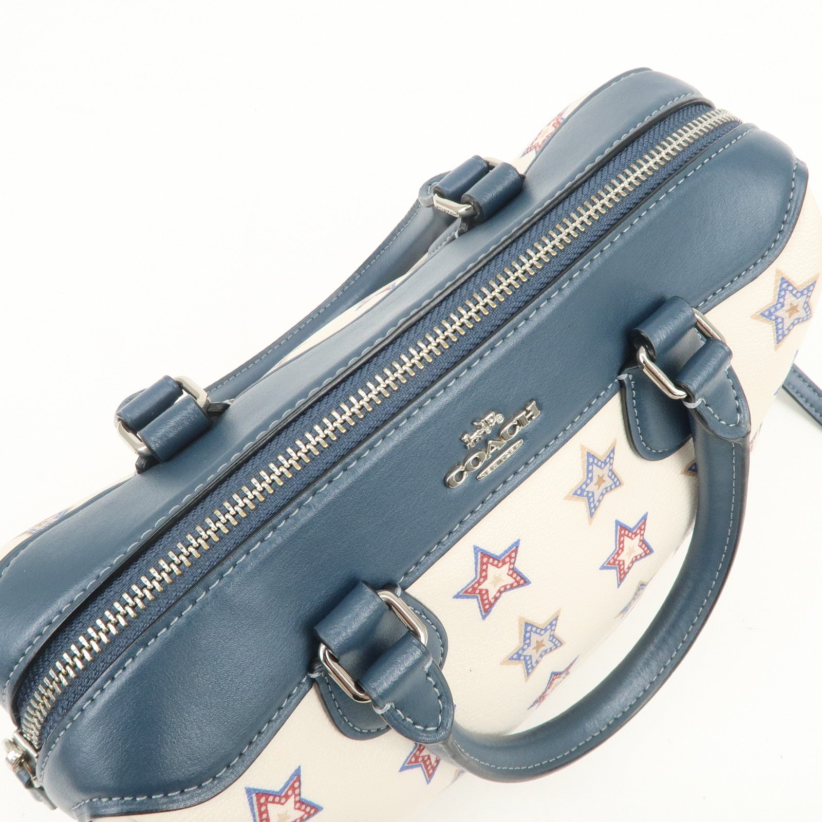 COACH PVC Leather 2Way Shoulder Bag Hand Bag Star White