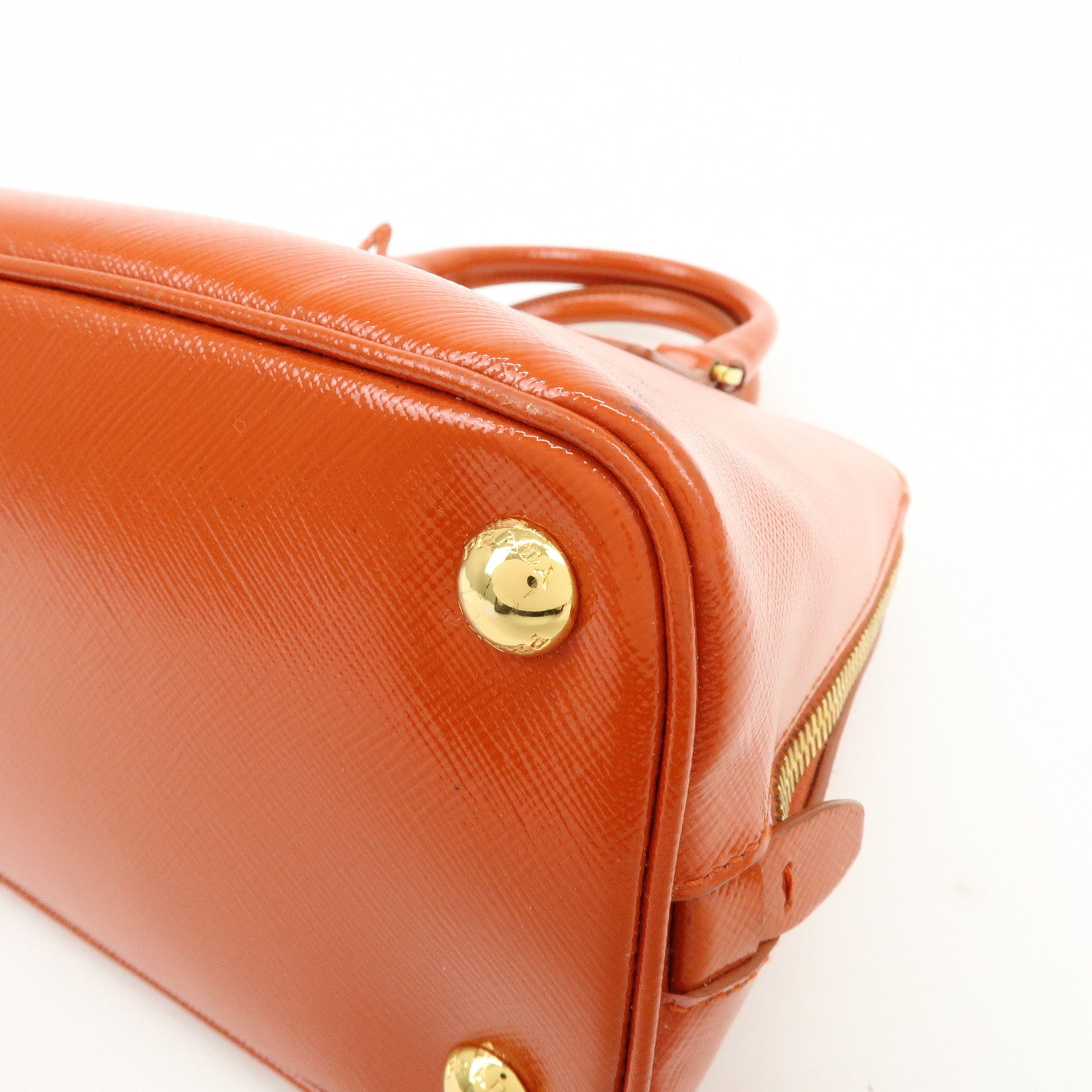 PRADA Triangle Logo Patent Leather 2Way Hand Shoulder Bag BL0838