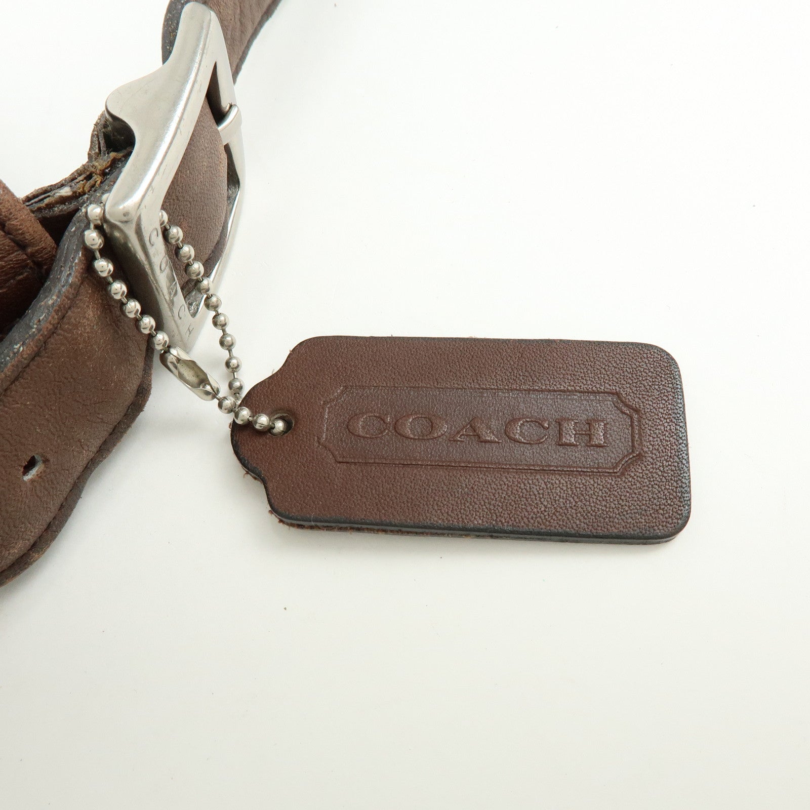 COACH Set of 2 Wool Leather Shoulder Bag Hand Bag Gray Brown