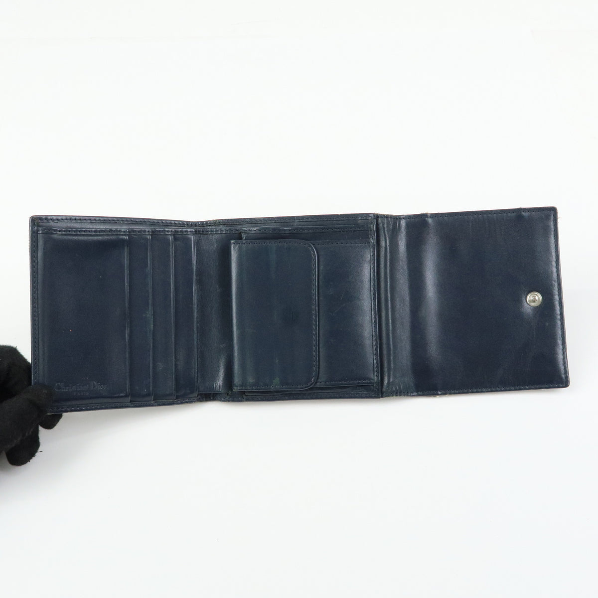 Christian Dior Trotter Lot of 2 Jacquard Canvas Leather Wallet Charm