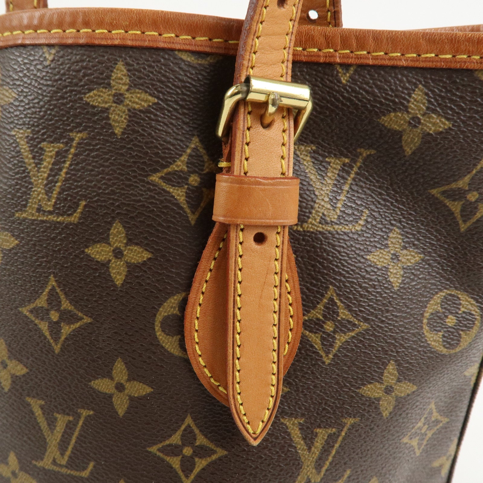Louis Vuitton Monogram Canvas Bucket PM Hand Bag Brown M42238