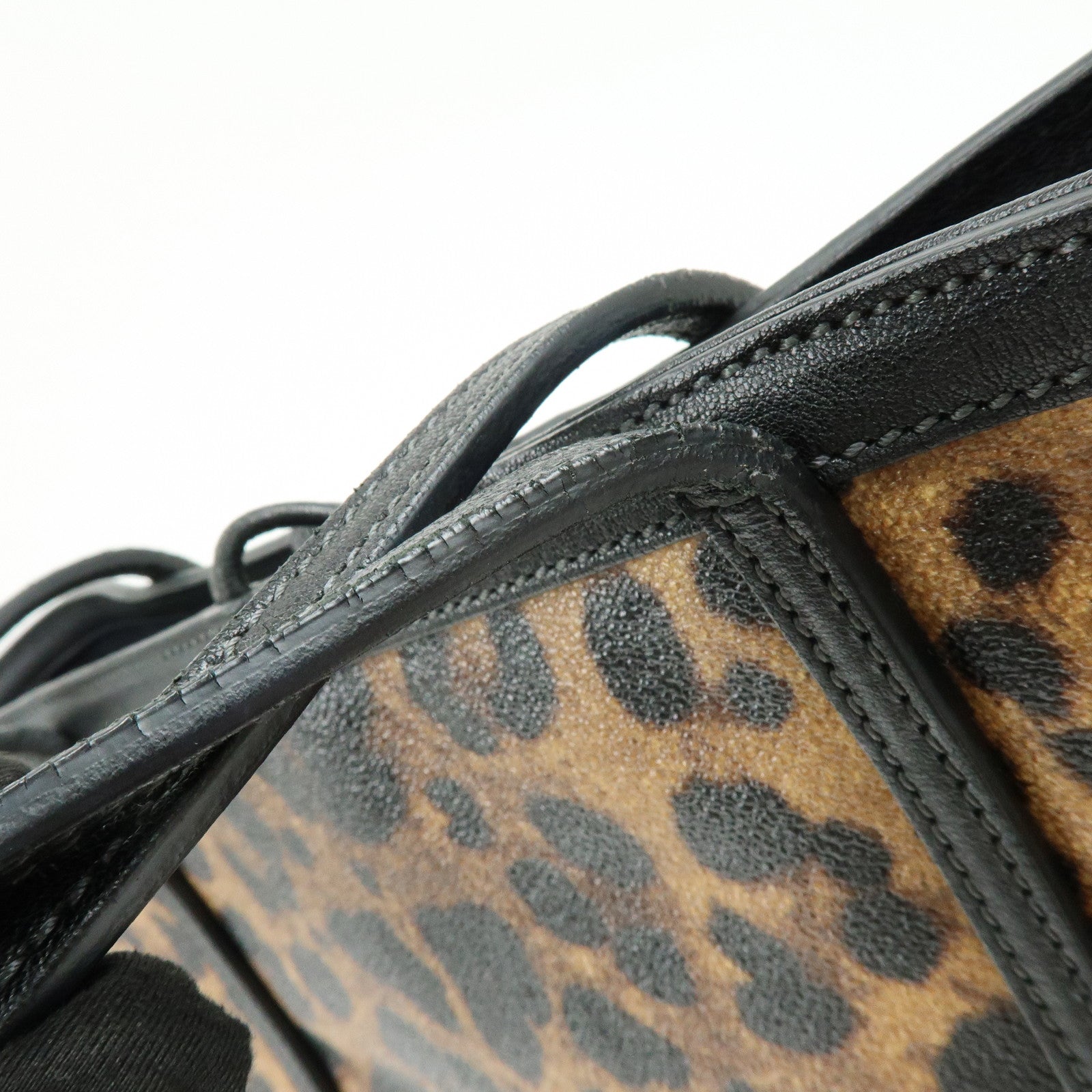 Dolce&Gabbana Leather PVC Coated Canvas Tote Bag Brown Black