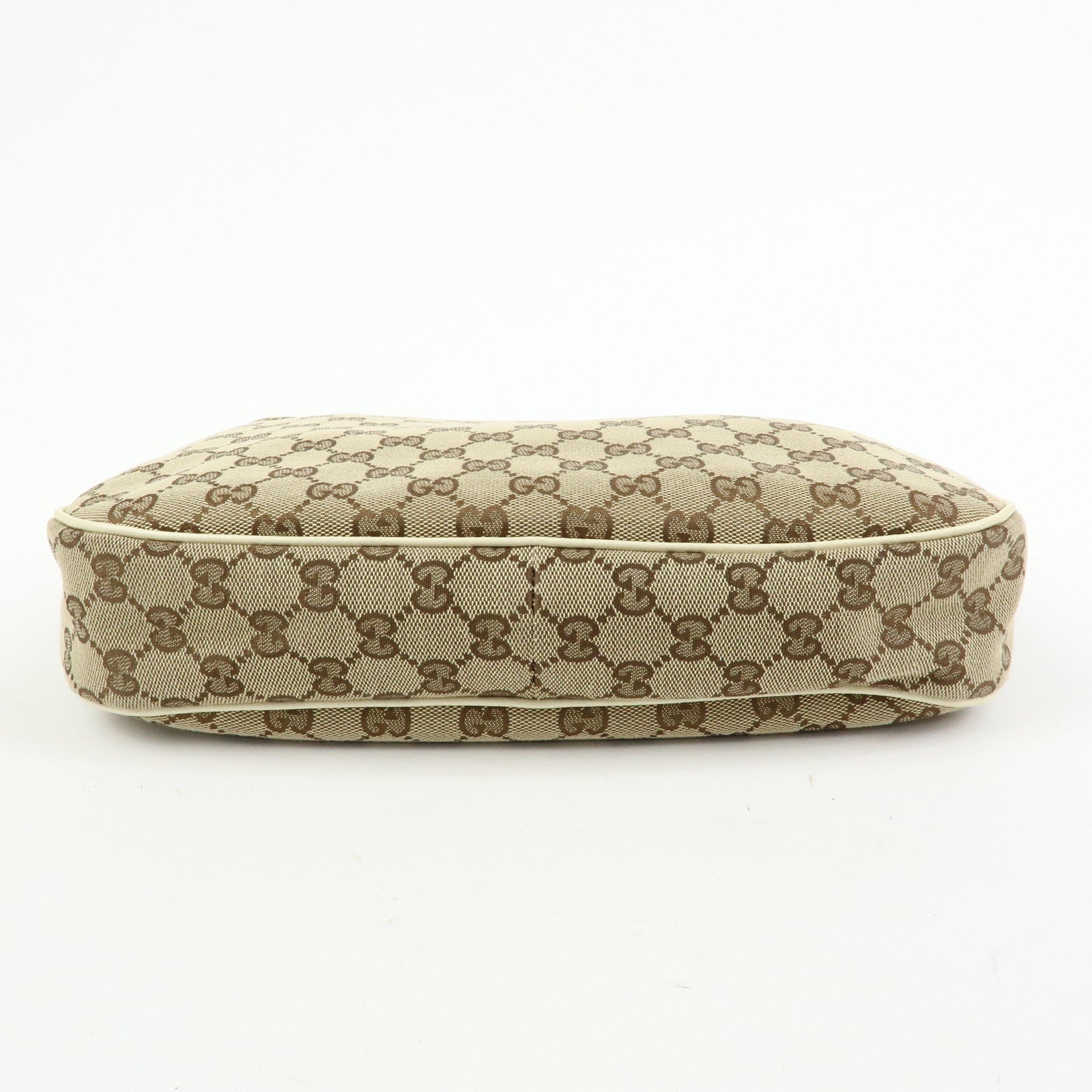 GUCCI GG Canvas Leather Shoulder Bag Hand Bag Beige Ivory 153010