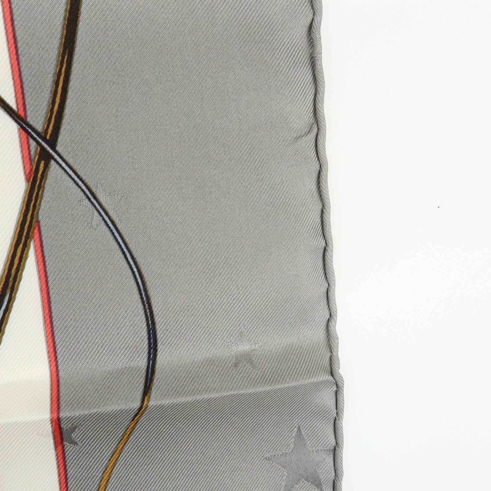 HERMES Carre 90 Silk 100% Scarf EN PISTE Horse Print Beige Gray