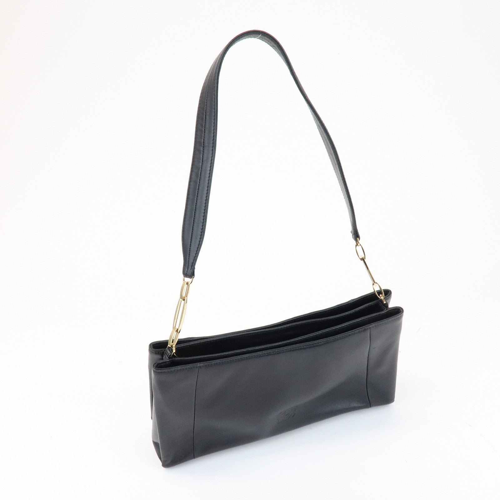 LOEWE Anagram Logo Nappa Leather Chain Shoulder Bag Hand Bag Black