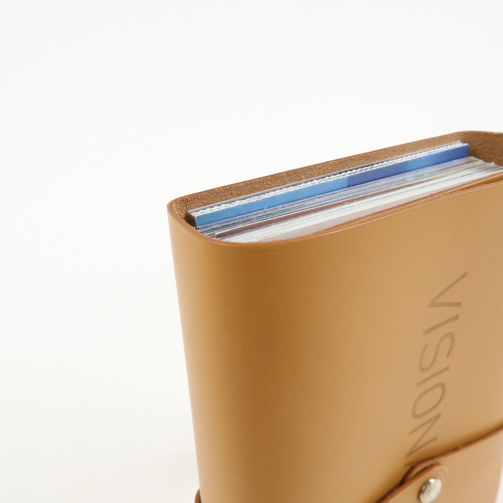 HERMES Leather VISIONAIRE32 Post Card Brown Used