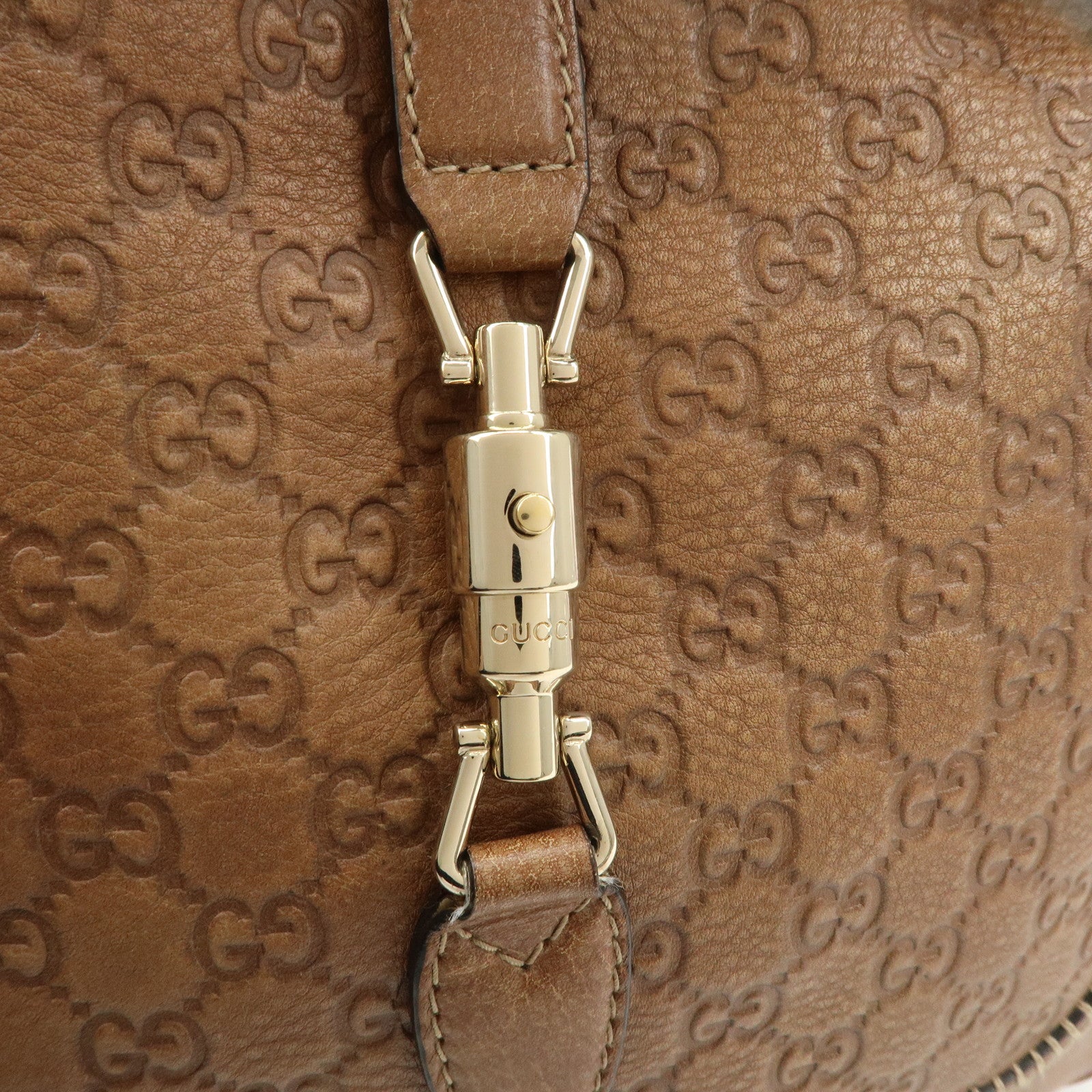 GUCCI Guccissima Bamboo New Jackie Leather 2Way Bag 219725 Used