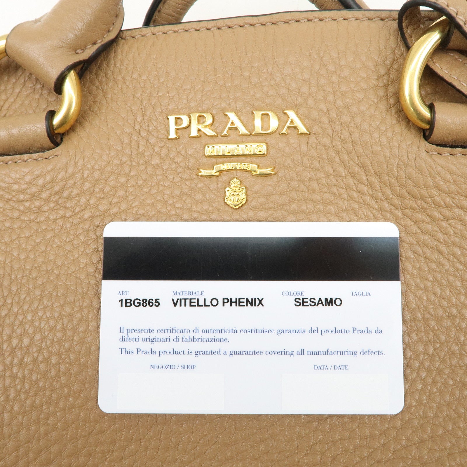 PRADA Logo Leather 2Way Bag Tote Bag Shoulder Bag Brown 1BG865
