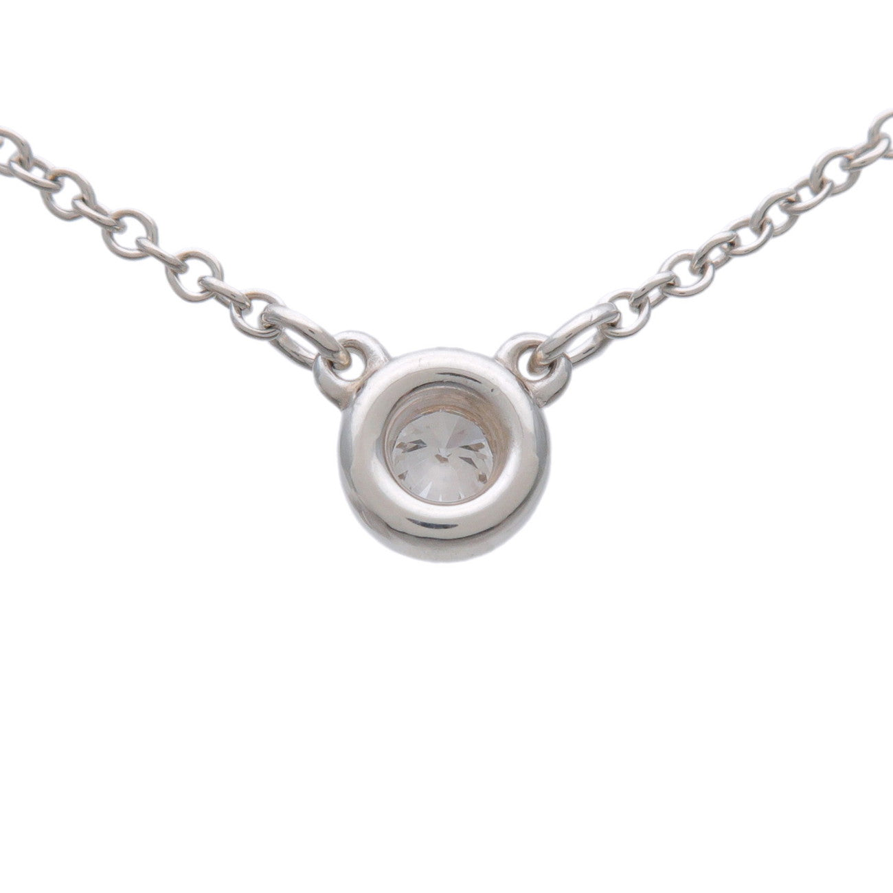 Tiffany & Co By The Yard 1P Diamond Necklace SV925 Silver
