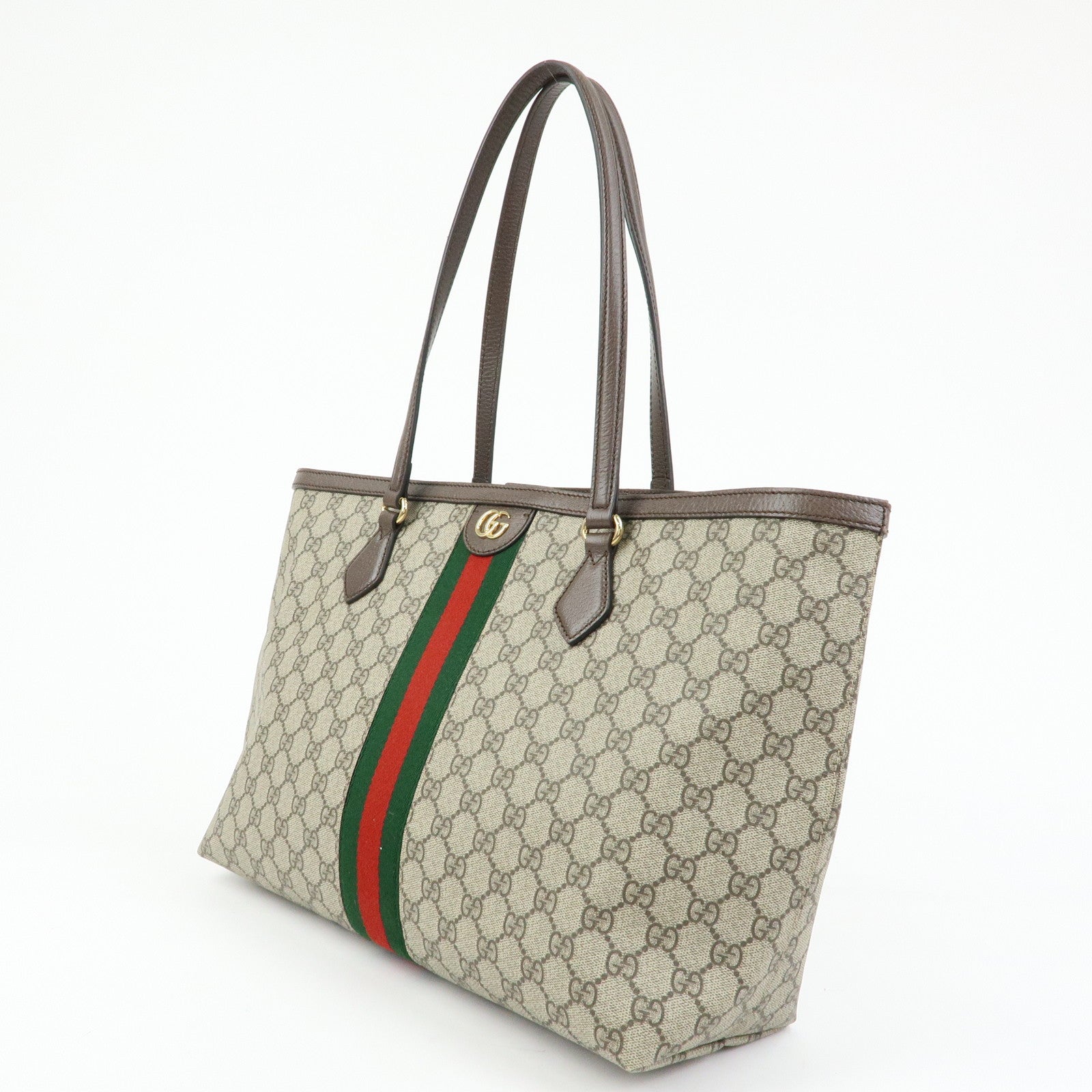 GUCCI Ophidia Sherry Medium Tote Shoulder Bag Beige Brown 631685