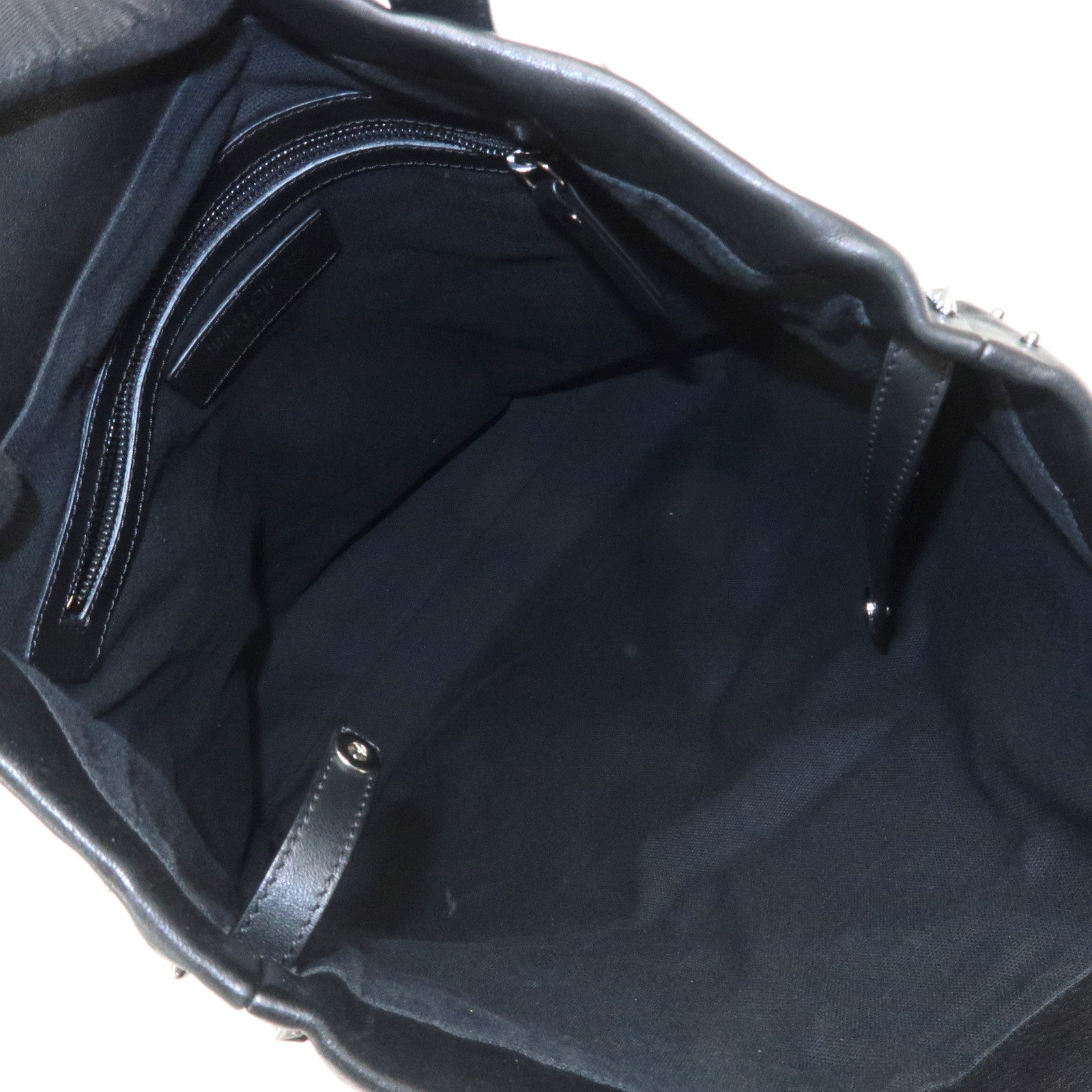 JIMMY CHOO Pimlico Leather N/S Tote Bag Shoulder Bag Studs Black