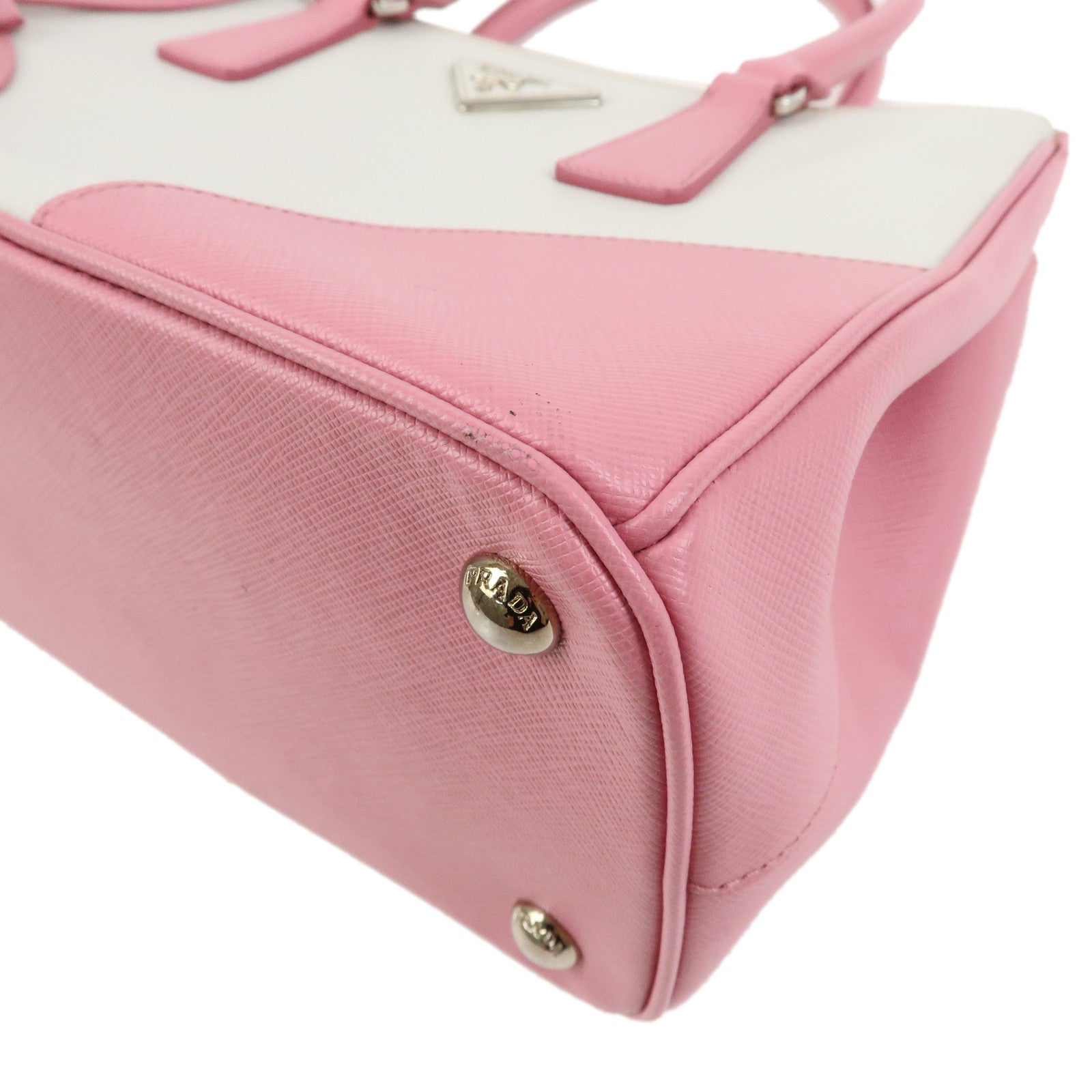 PRADA Triangle Logo Galleria Saffiano Leather 2Way Hand Bag B2863K Auth Used F/S