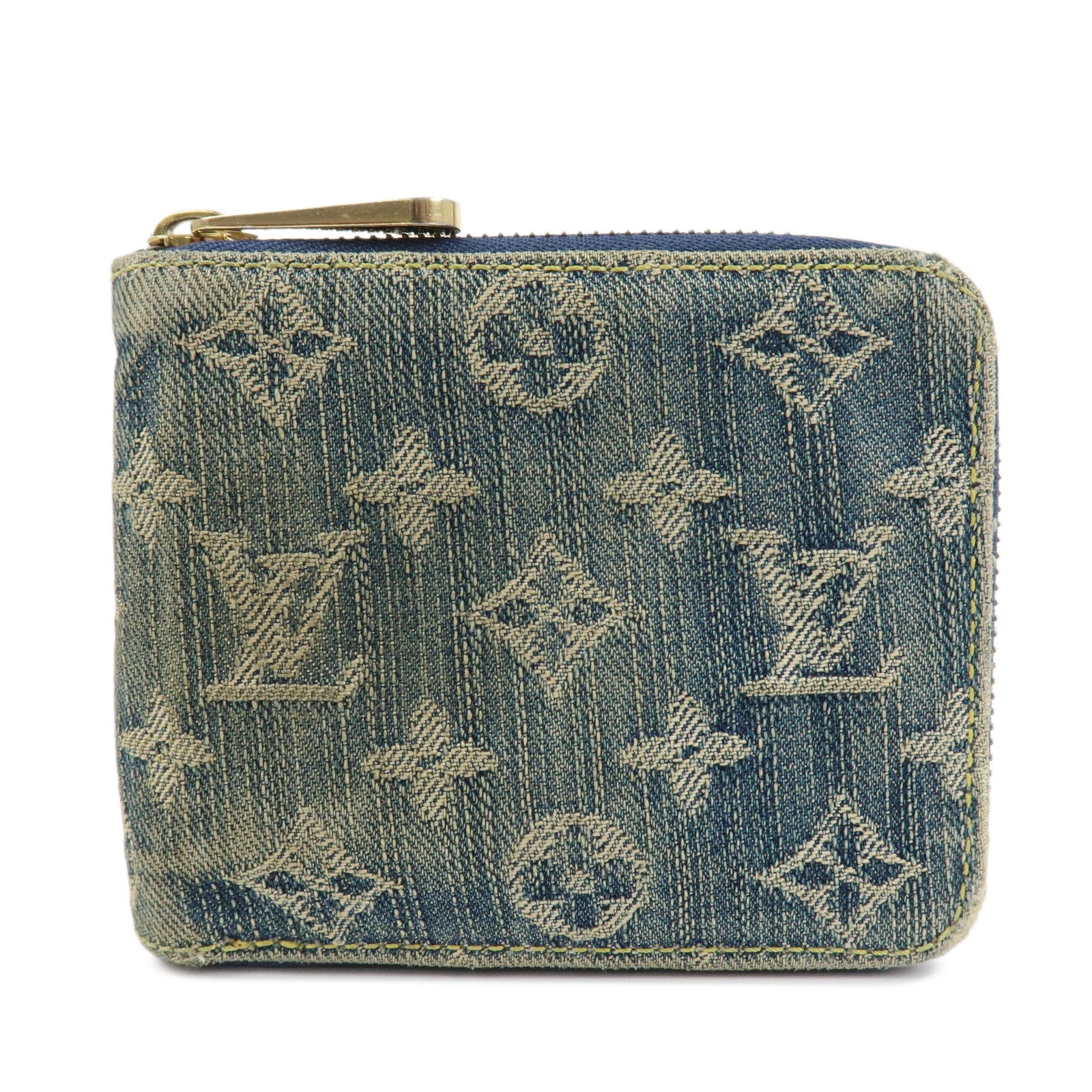 Louis Vuitton Monogram Denim Mini Zippy Wallet Blue M95342