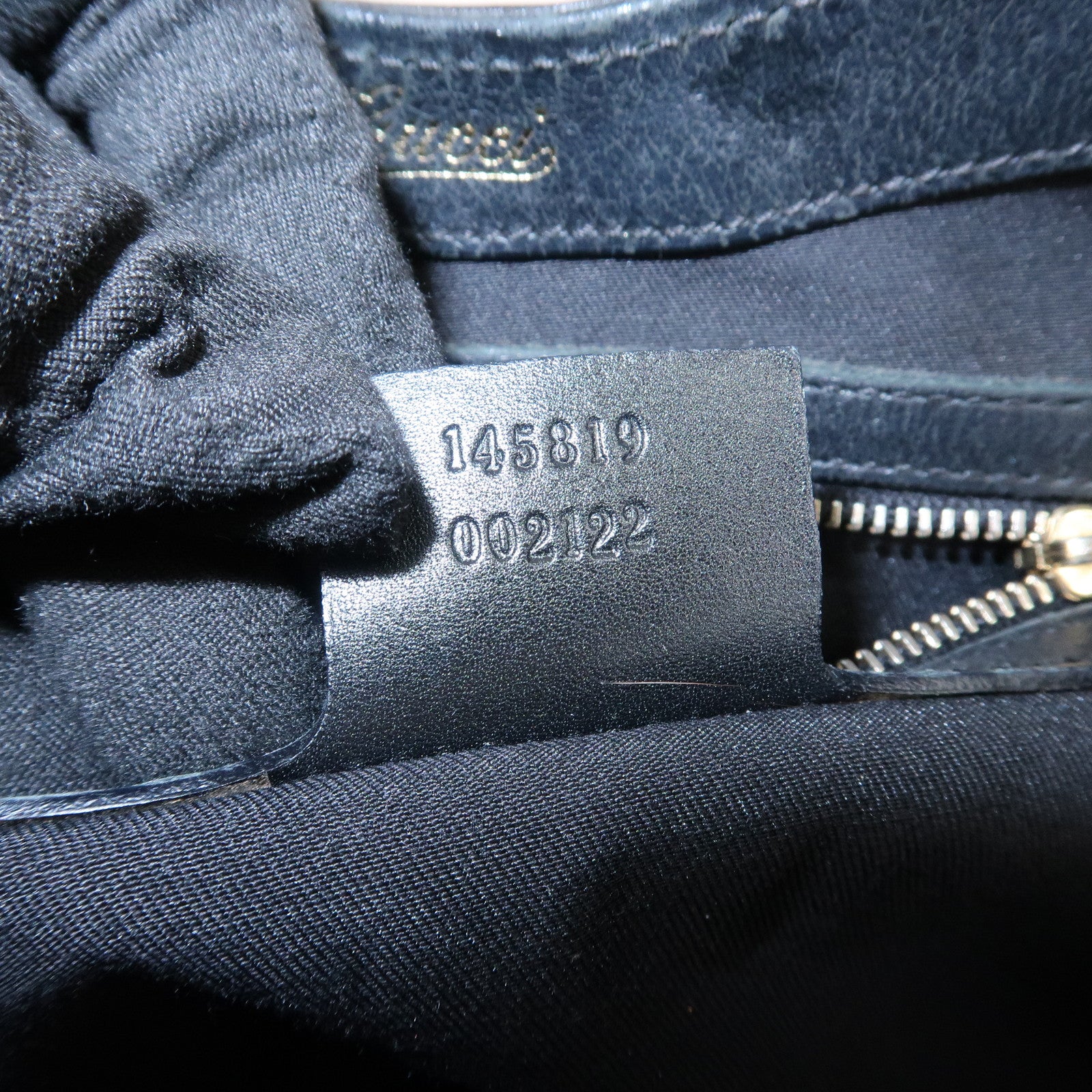 GUCCI New Jackie Guccissima Shoulder Bag Hand Bag Black 145819