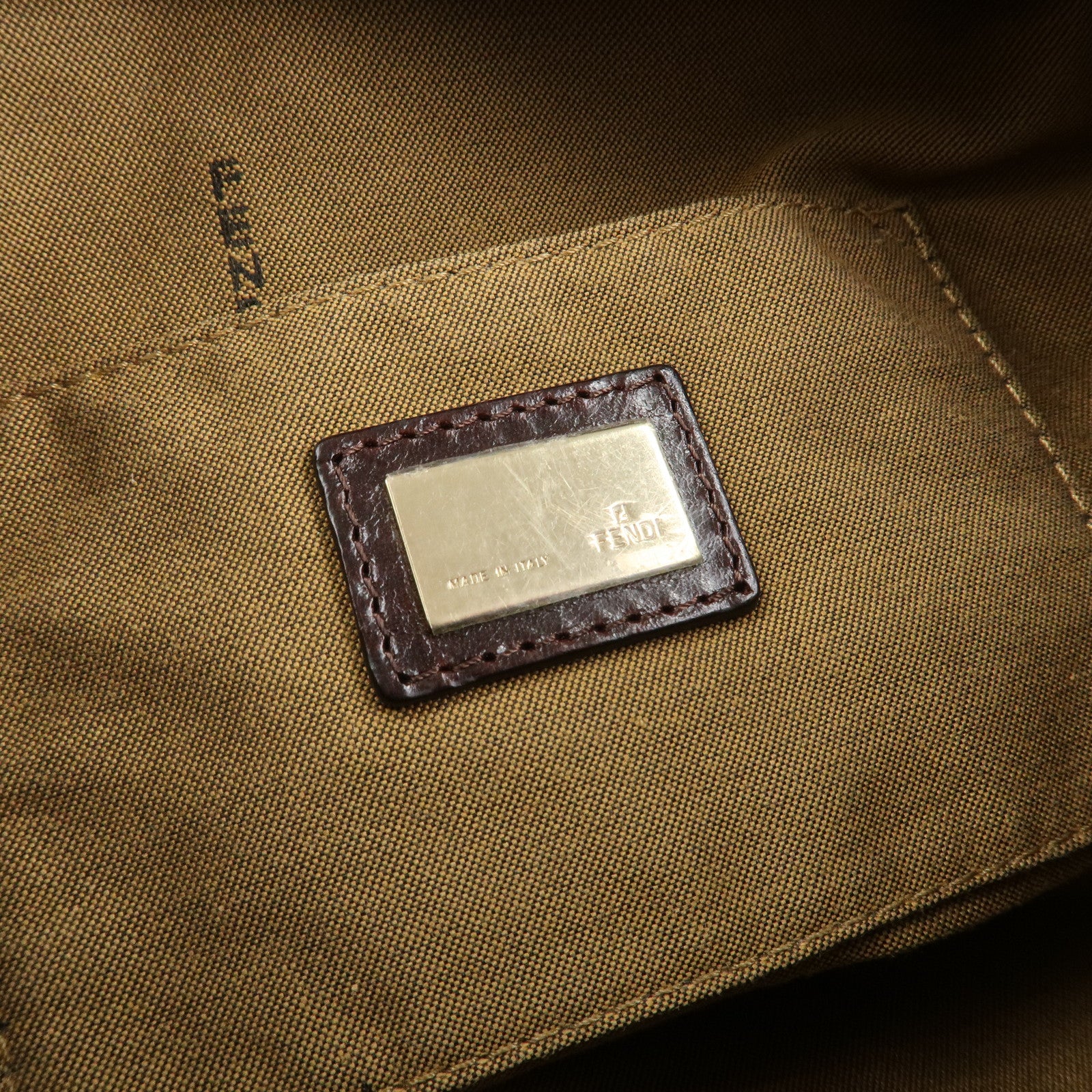 FENDI Zucca Canvas Leather 2Way Bag Mini Boston Bag Hand Bag 8BL084