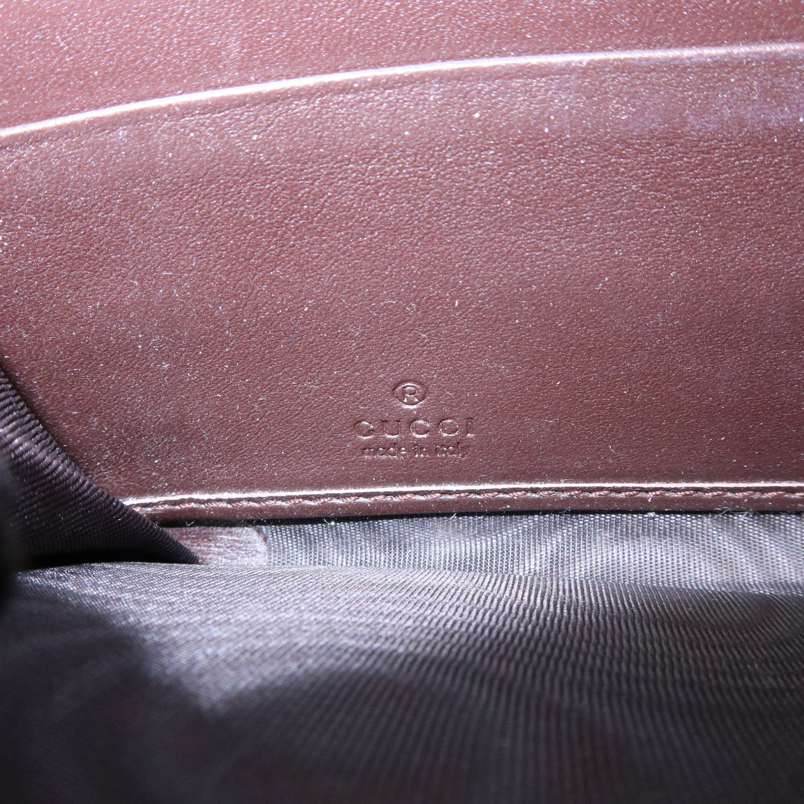 GUCCI Guccissima Leather Round Zippy Long Wallet Dark Brown 112724