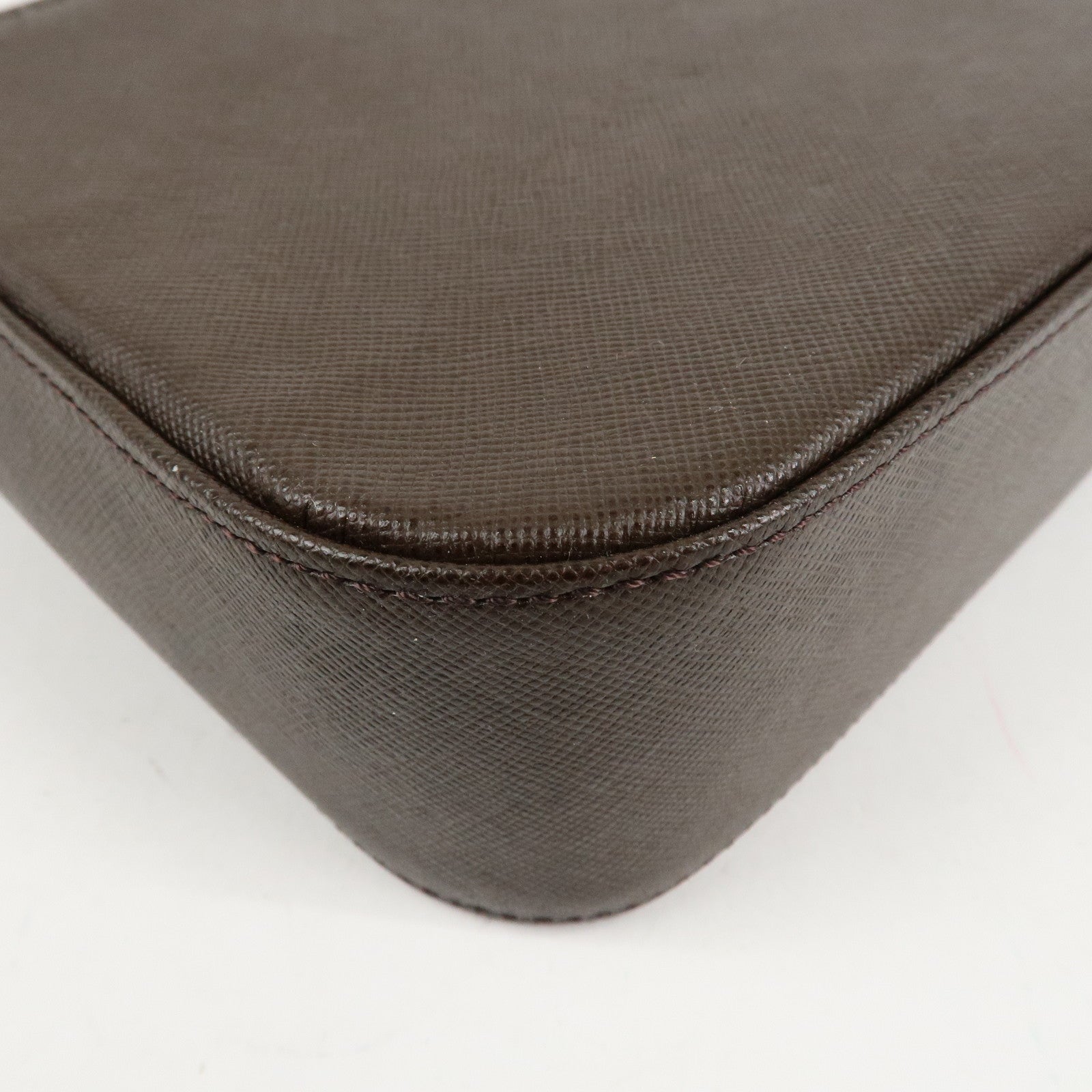 BURBERRY Leather Shoulder Bag Hand Bag Brown Silver HDW Used