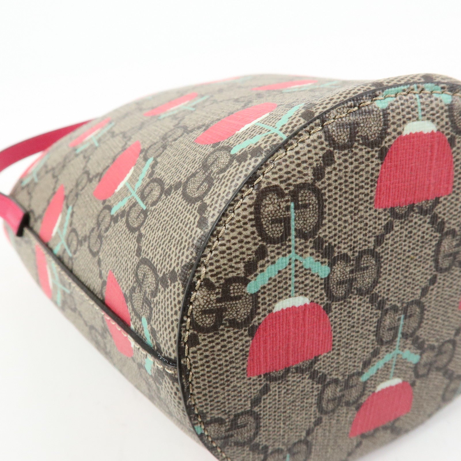 GUCCI Childrens GG Supreme Hand Bag Flower Print Beige Pink 752356
