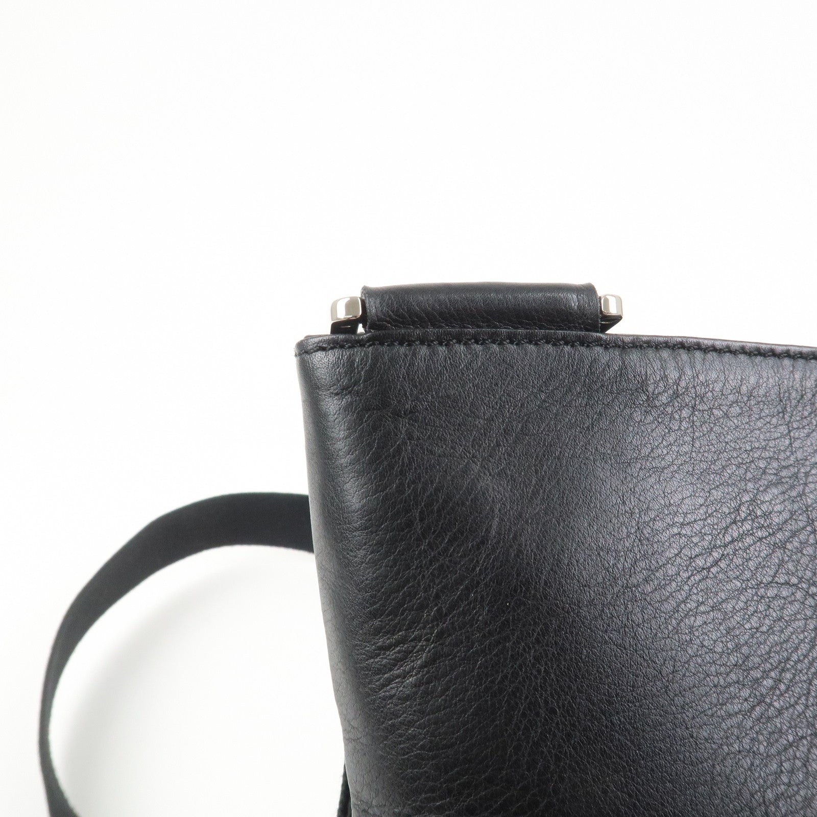 LOEWE Anagram Leather Shoulder Bag Crossbody Bag Black