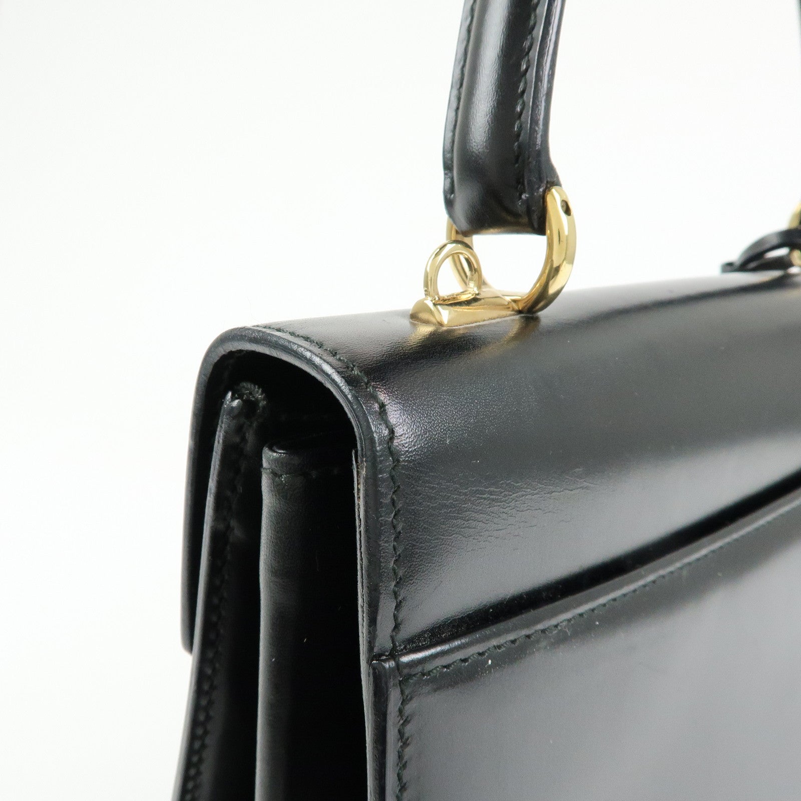 GUCCI Lady Lock Calf Leather 2Way Hand Bag Black