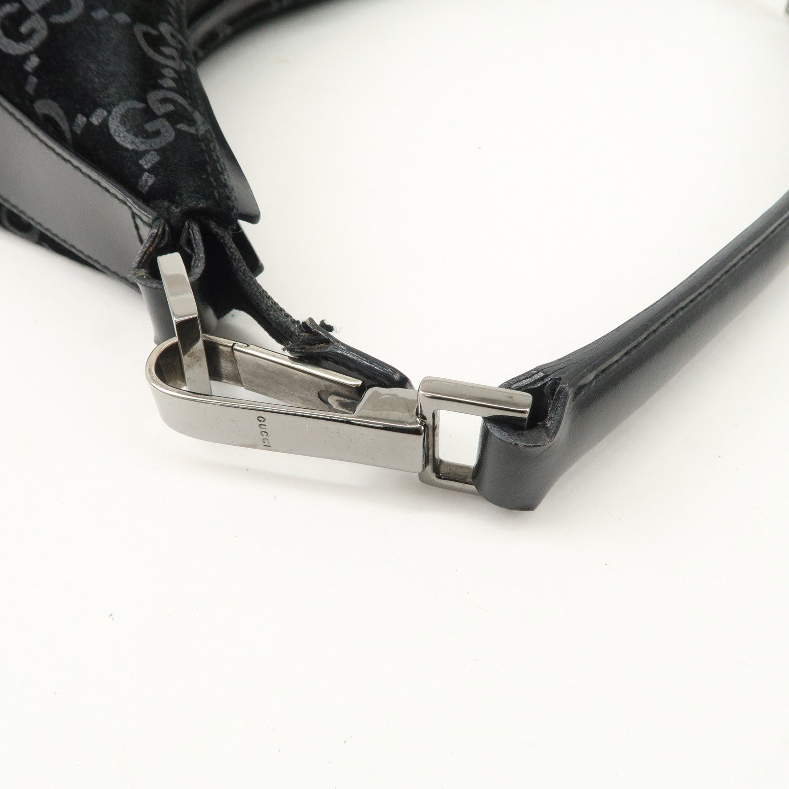 GUCCI GG Suede Leather Shoulder Bag Hand Bag Black 002.0602 Used