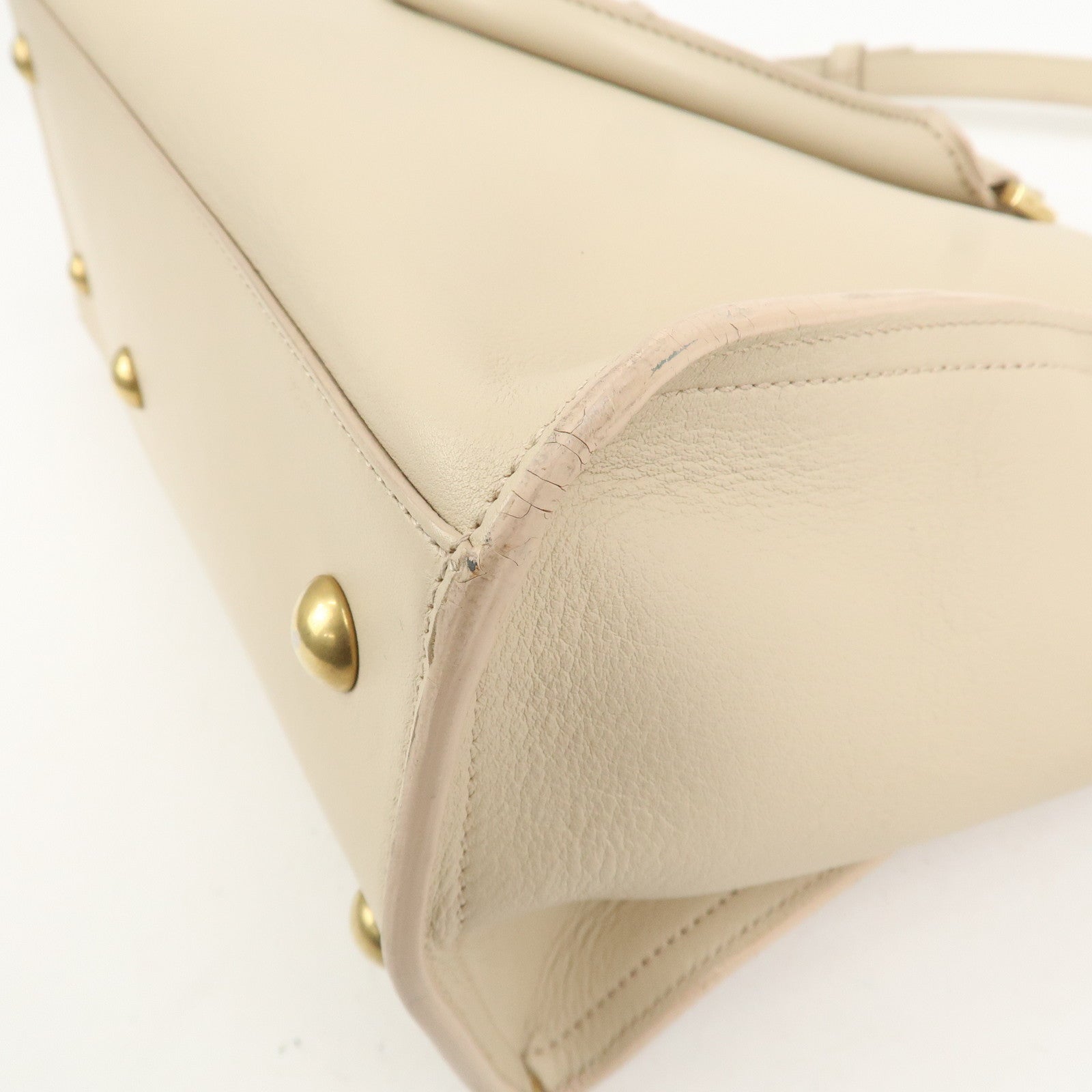 SAINT LAURENT PARIS Leather Petit Cabas Y 2WAY Bag Beige 311210