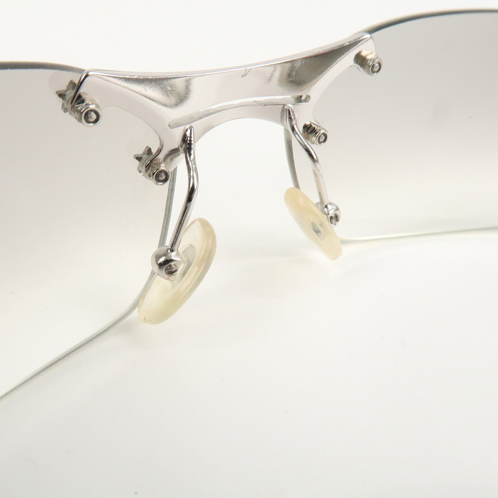 Christian Dior Clear Metal Sunglasses Gray Gradation 65□15 YB7NN Used