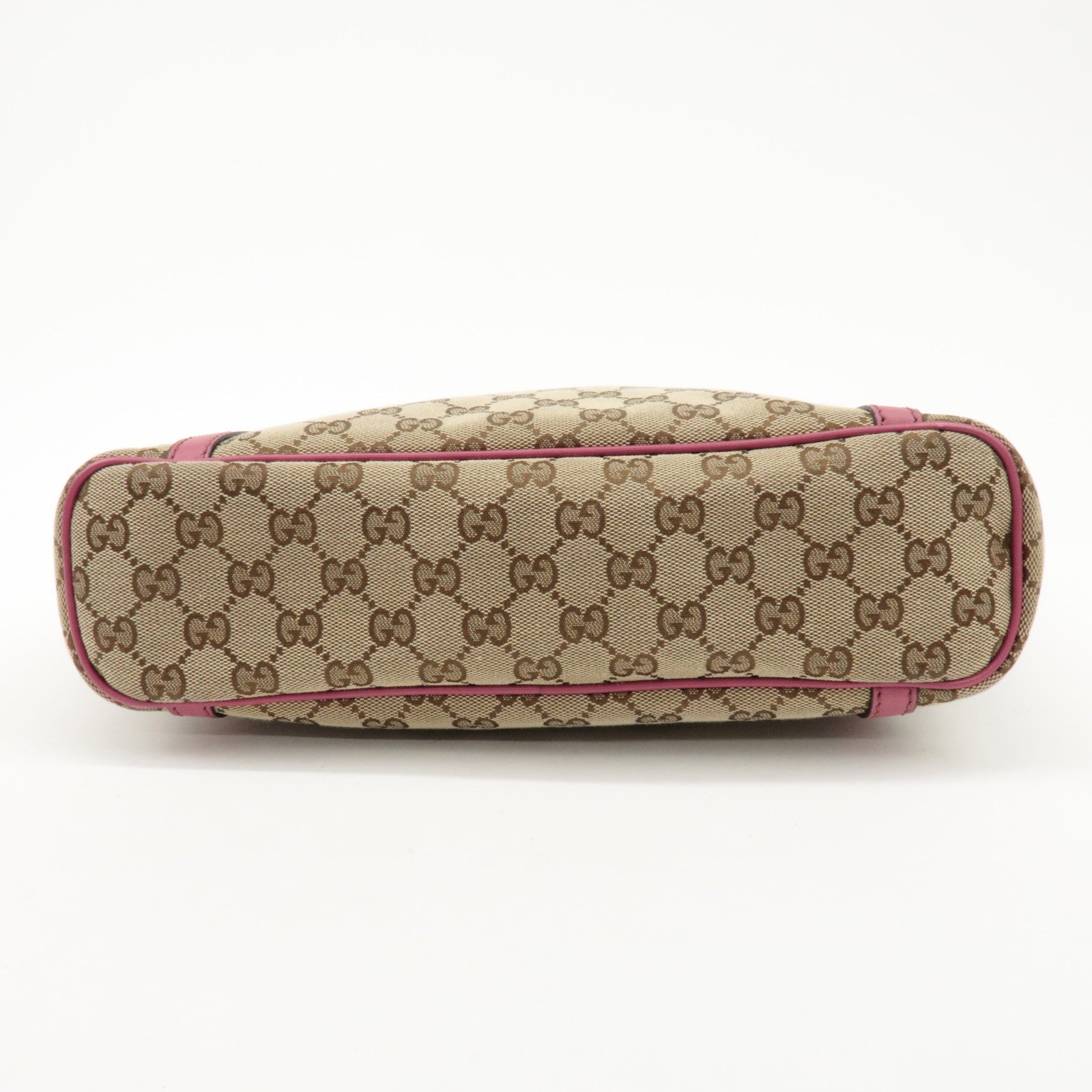 GUCCI GG Canvas Leather 2way Tote Bag Hand Bag Beige Pink 388929 Used