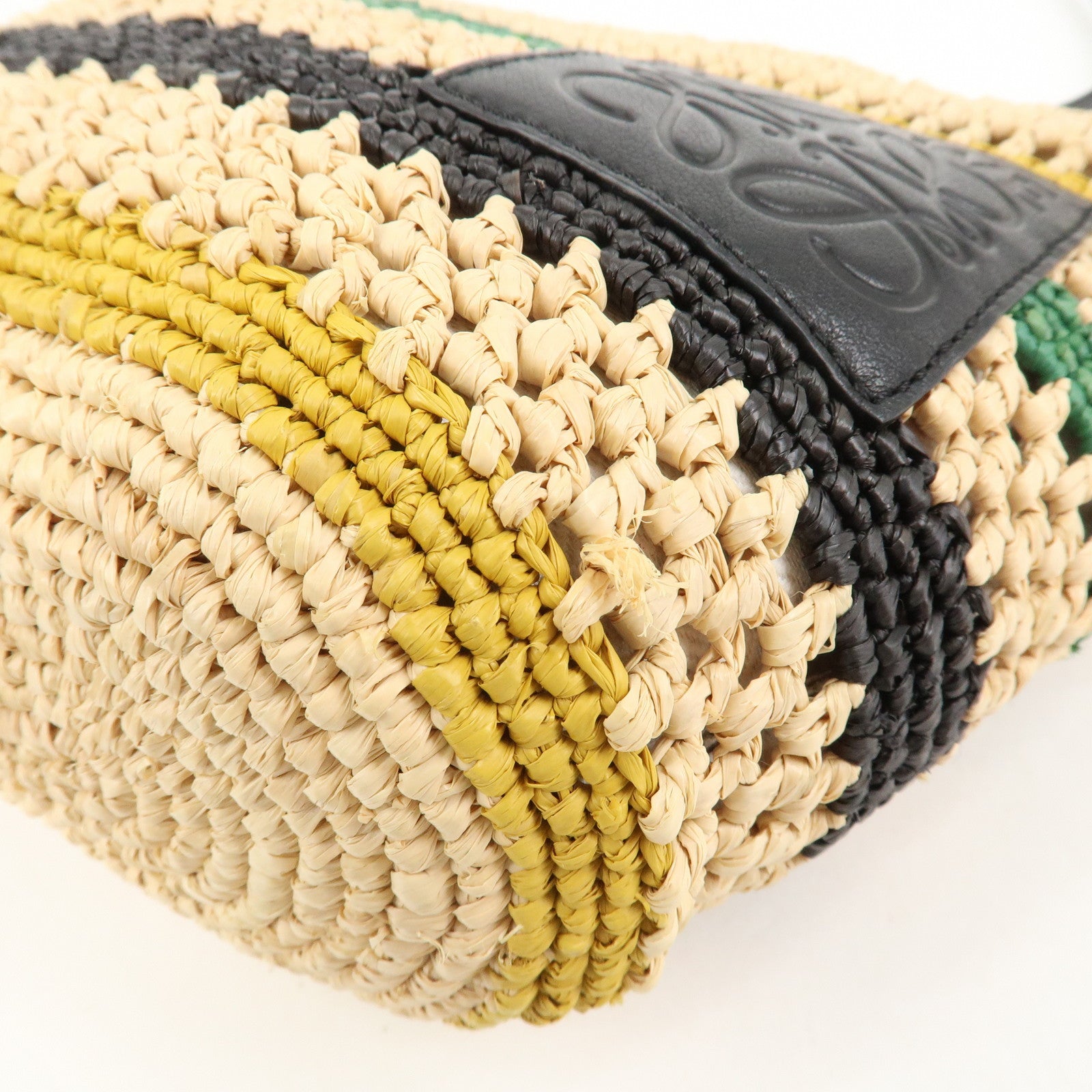 LOEWE Raffia Leather Pochette Bag Shoulder Bag Natural