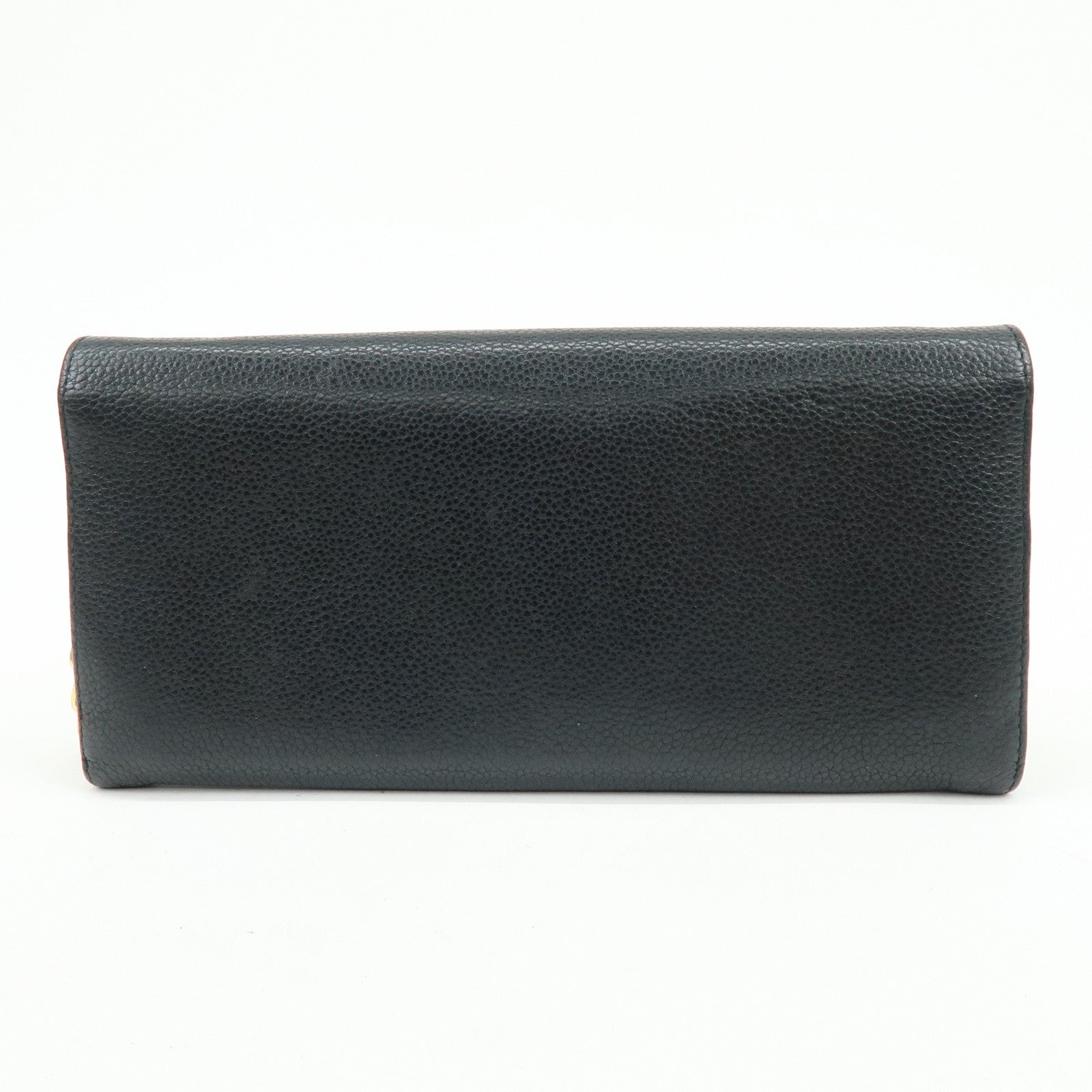PRADA Saffiano Leather Chain Wallet Shoulder Bag Black 1M1290