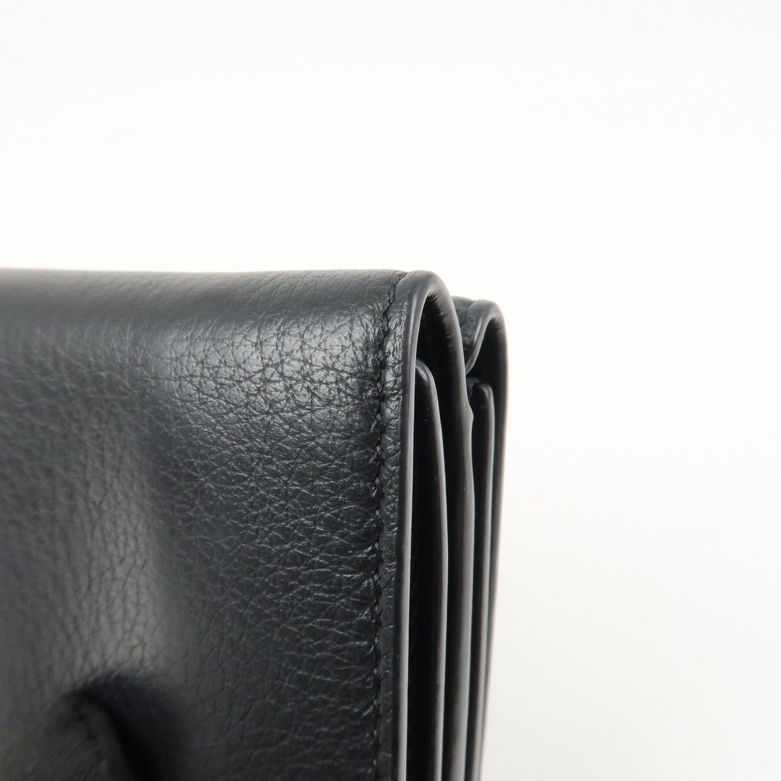 BALENCIAGA Everyday Leather Compact Tri-fold Compact Wallet Black