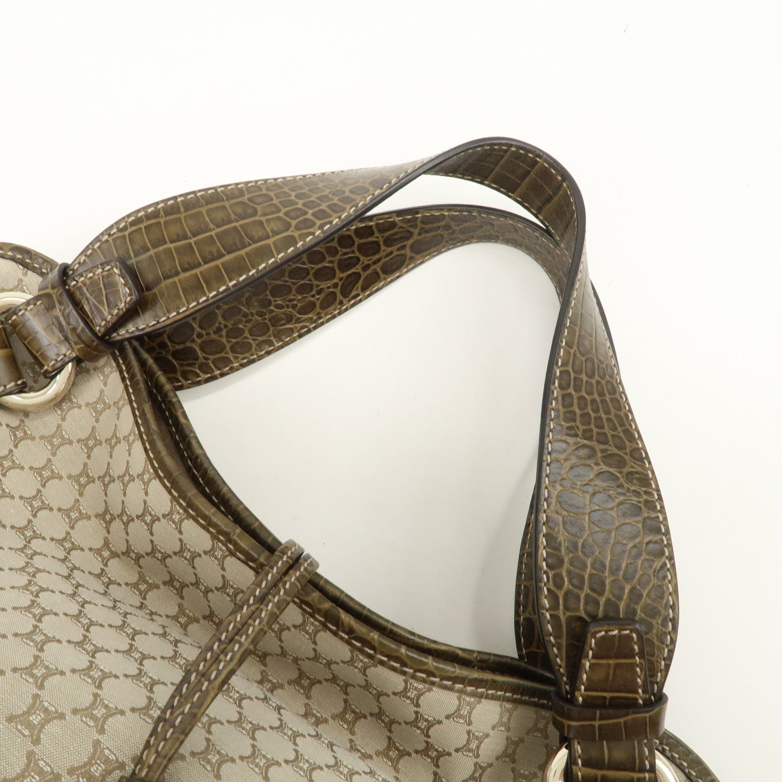 CELINE Macadam Bittersweet Shoulder Bag Tote Bag Hand Bag Beige