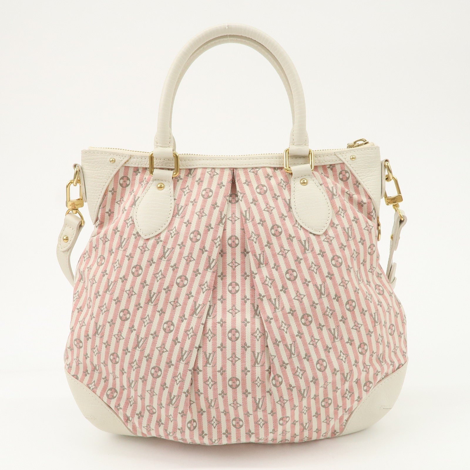 Louis Vuitton Monogram Mini Lin Marina PM 2Way Bag Pink M95495 Used