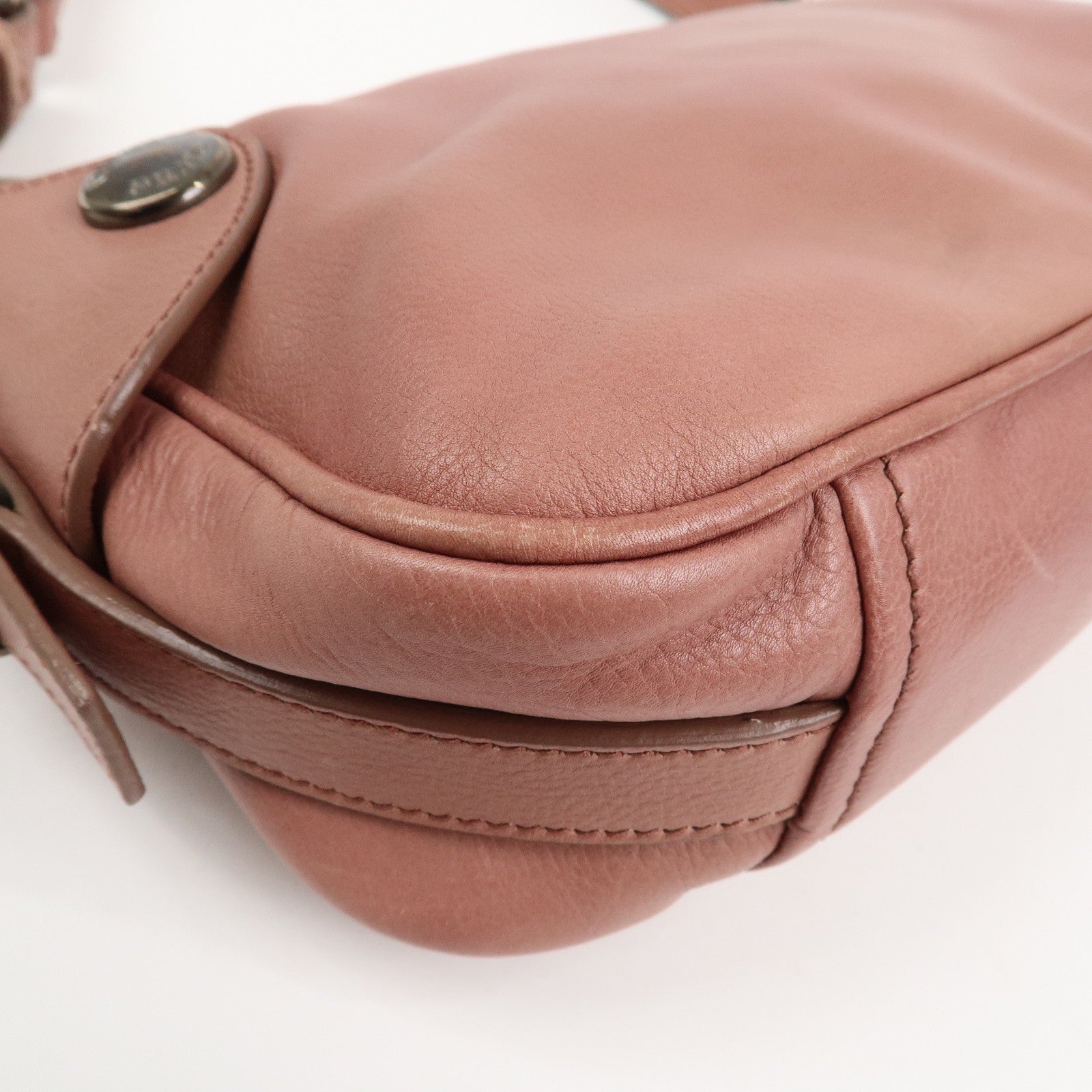 PRADA Leather Shoulder Bag Hand Bag Pink