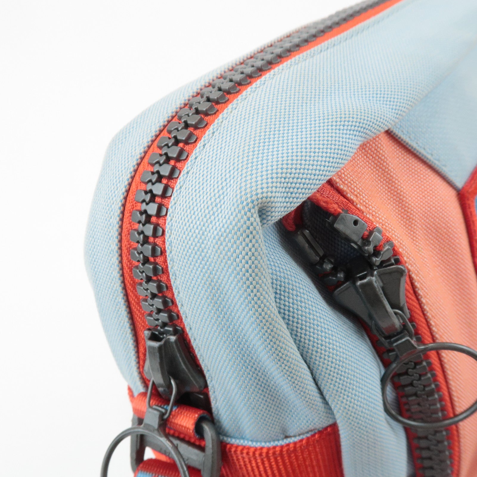 CHANEL Sportsline COCO Mark Nylon Canvas Shoulder Bag Red Blue Used