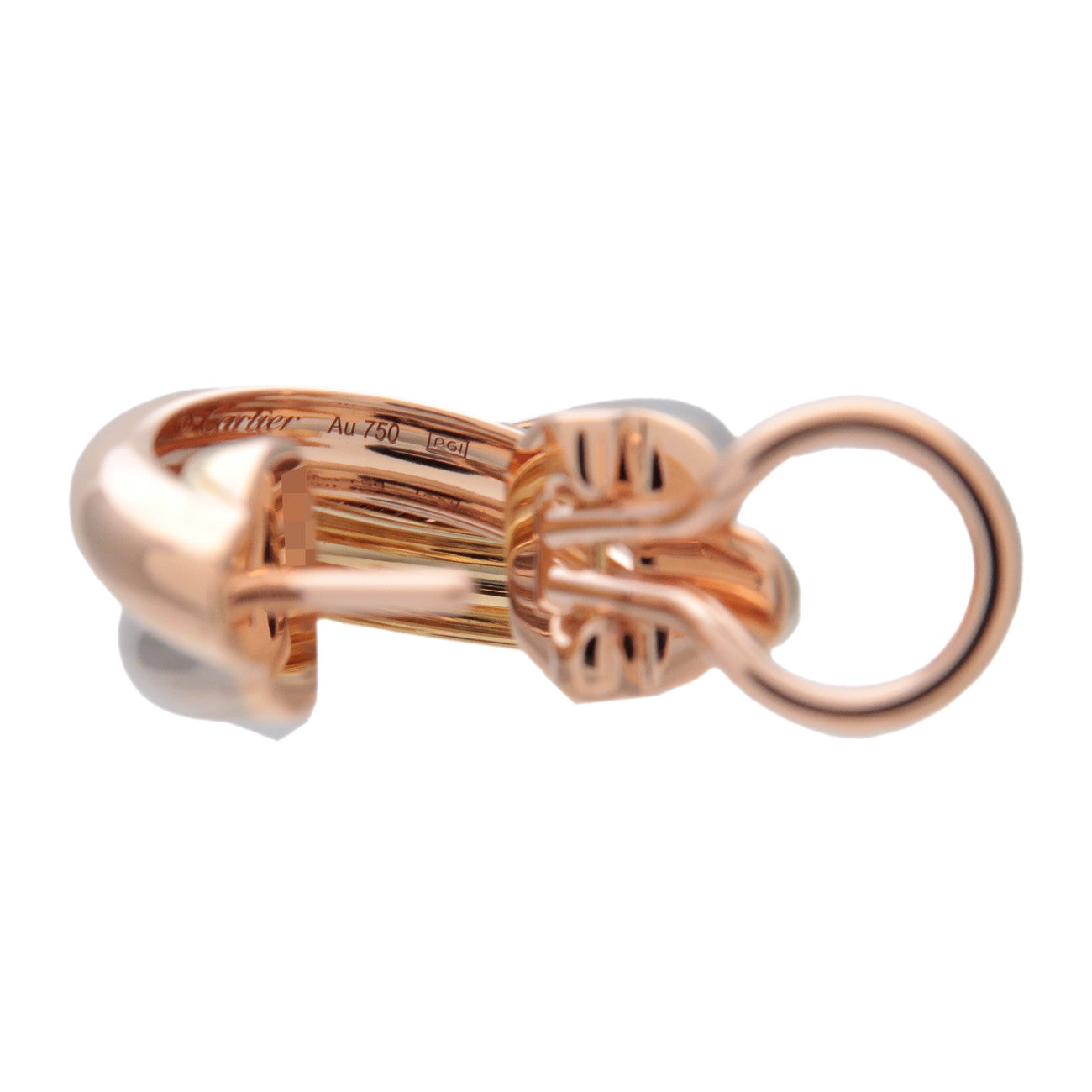 Cartier Trinity Earrings K18 750 White Gold Rose Gold Yellow Gold