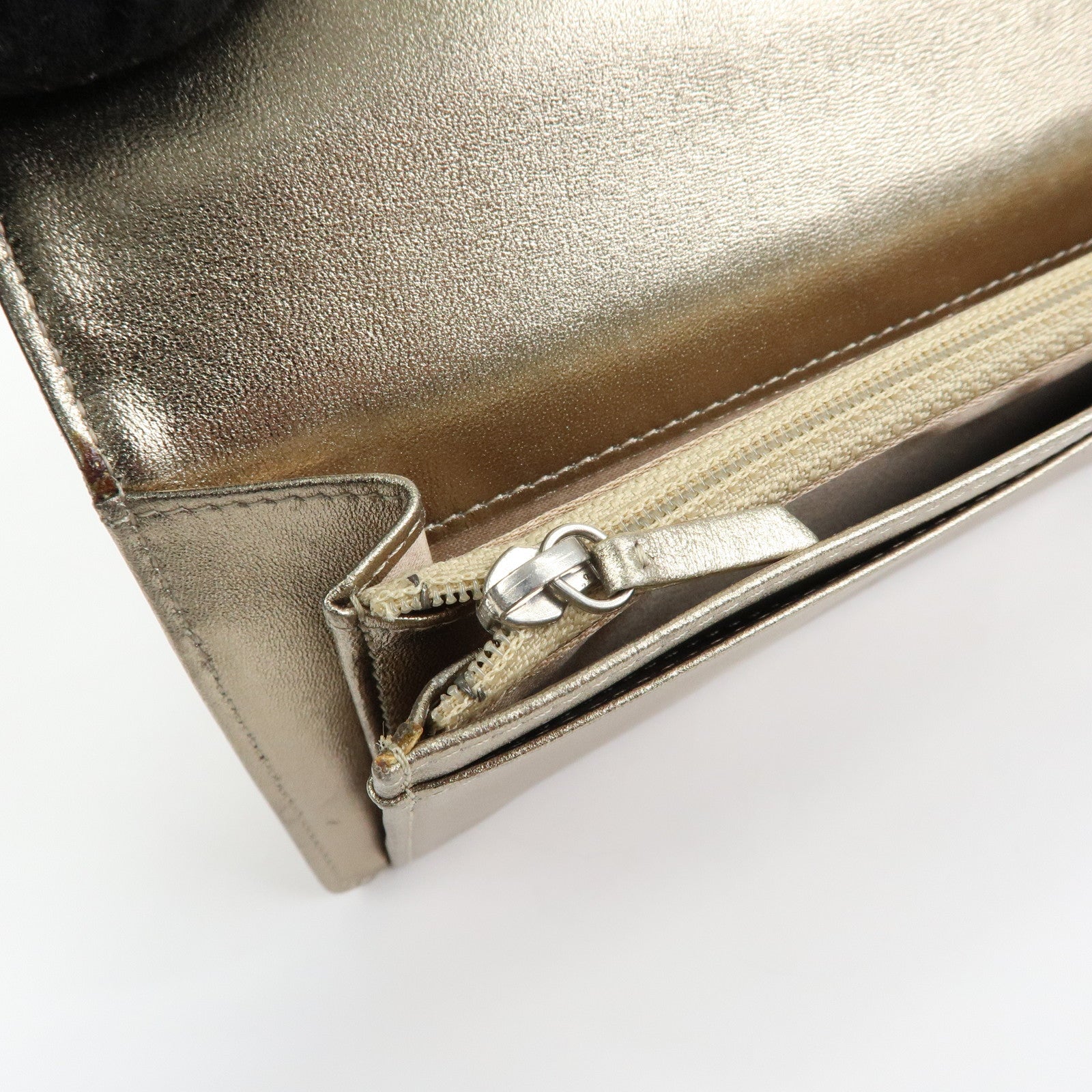 CHANEL New Travel Line Nylon Jacquard Long Wallet Gold