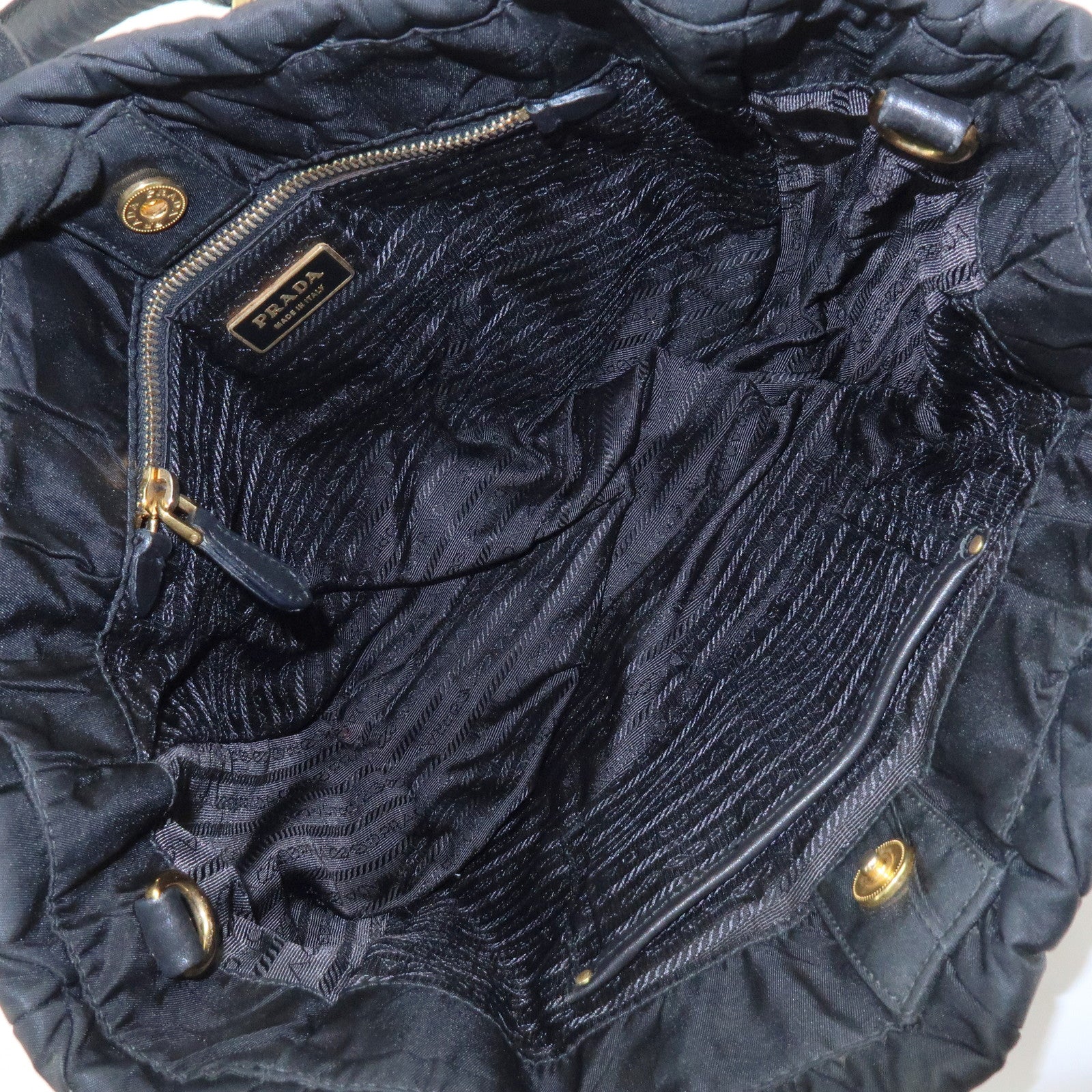 PRADA Nylon 2Way Bag Hand Bag Shoulder Bag Black BN1593