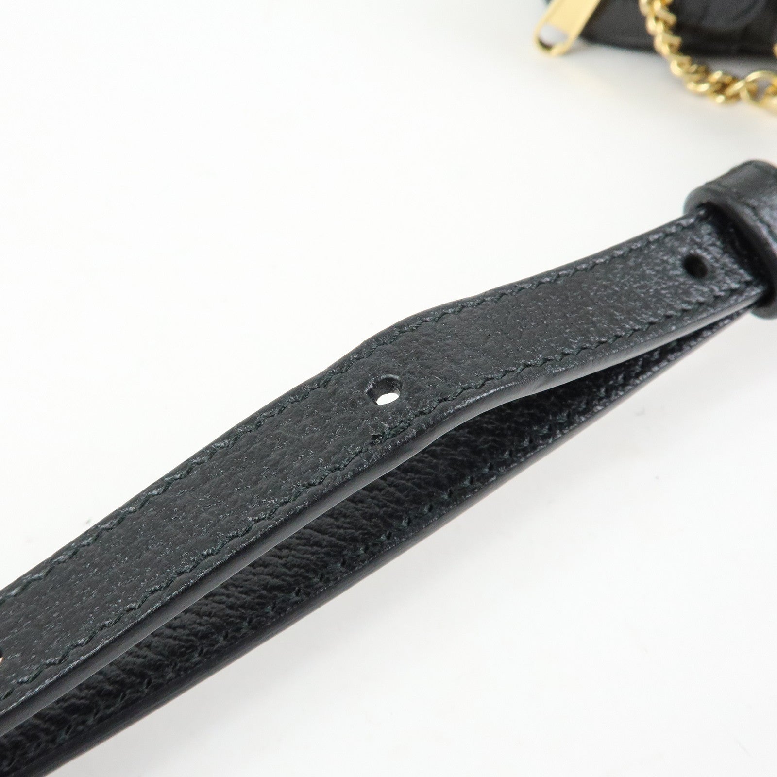 GUCCI Ophidia Sherry Leather Shoulder Crossbody Bag Black 517350