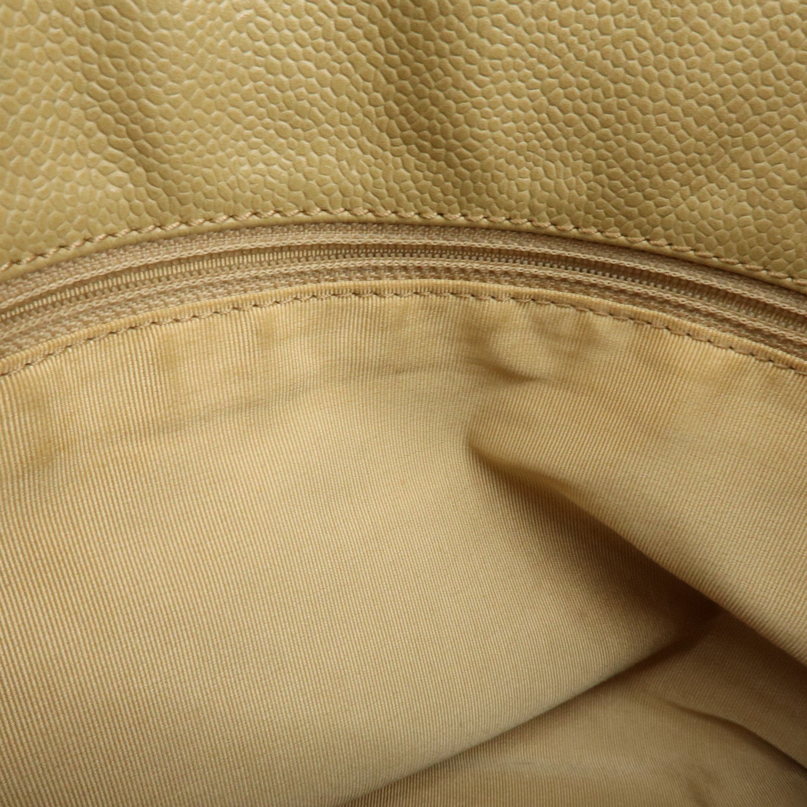 CHANEL Caviarskin Tote Bag Shoulder Bag Beige