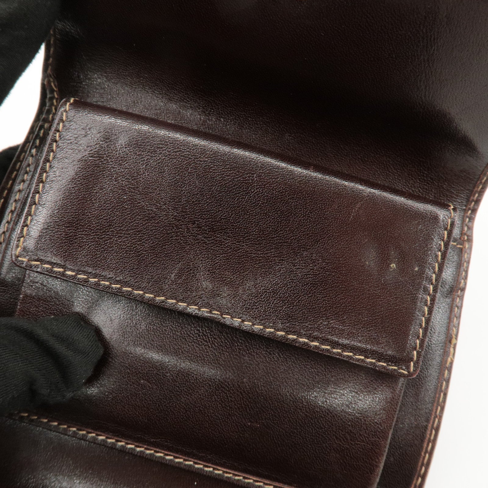 FENDI Zucca Set of 2 Canvas Leather Wallet Brown Black 8M0029 2270 Used