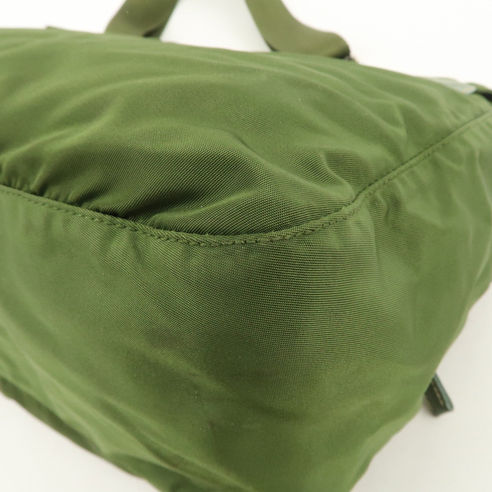 PRADA Triangle Logo Nylon Shoulder Bag Crossbody Bag Green Used