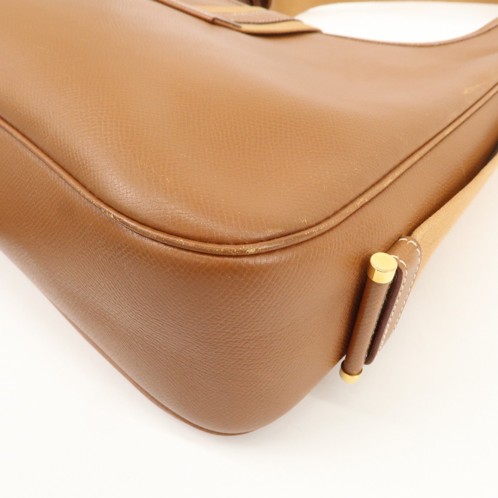 HERMES Sac Courchevel Leather Shoulder Bag A Stamped Gold