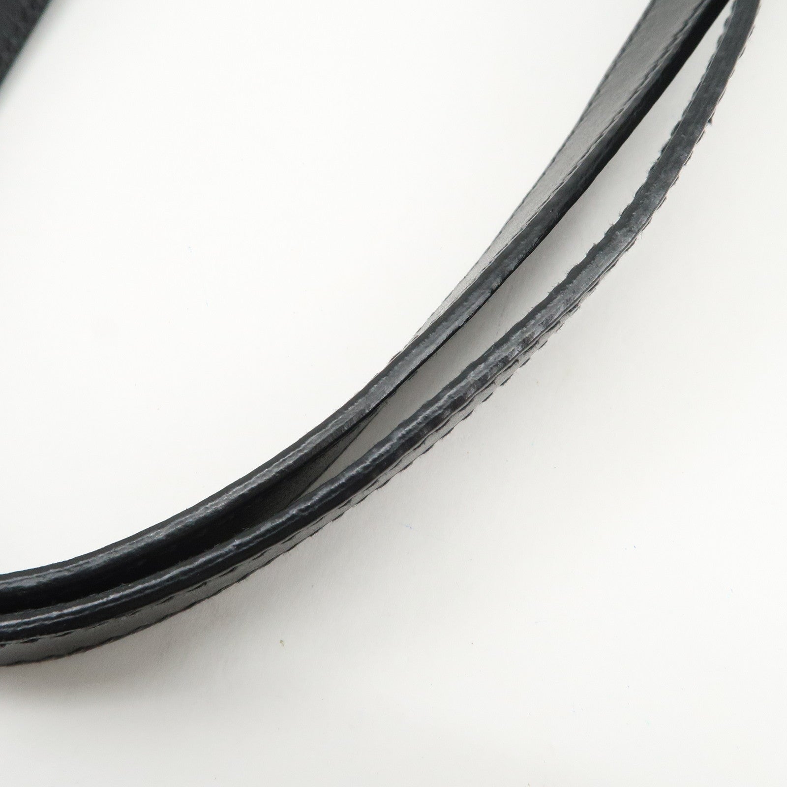 PRADA Triangle Logo Leather Tote Bag Hand Bag Black 1BG002