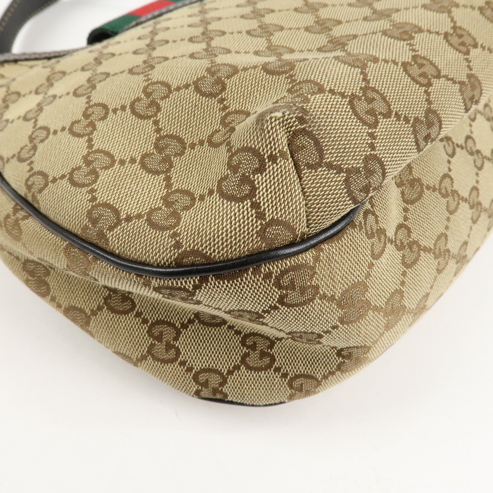 GUCCI Sherry Line GG Canvas Leather Shoulder Bag Beige 233608 Used