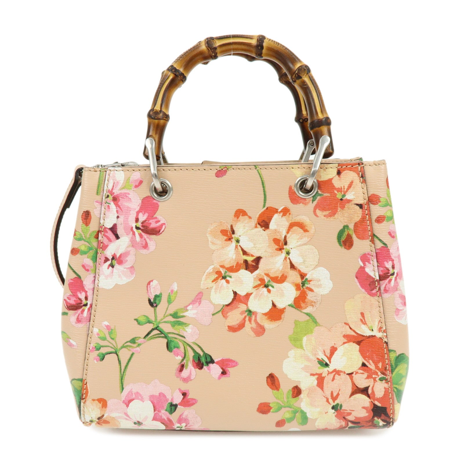 GUCCI Bamboo Blooms Mini Shopper 2Way Hand Shoulder Bag Pink 368823