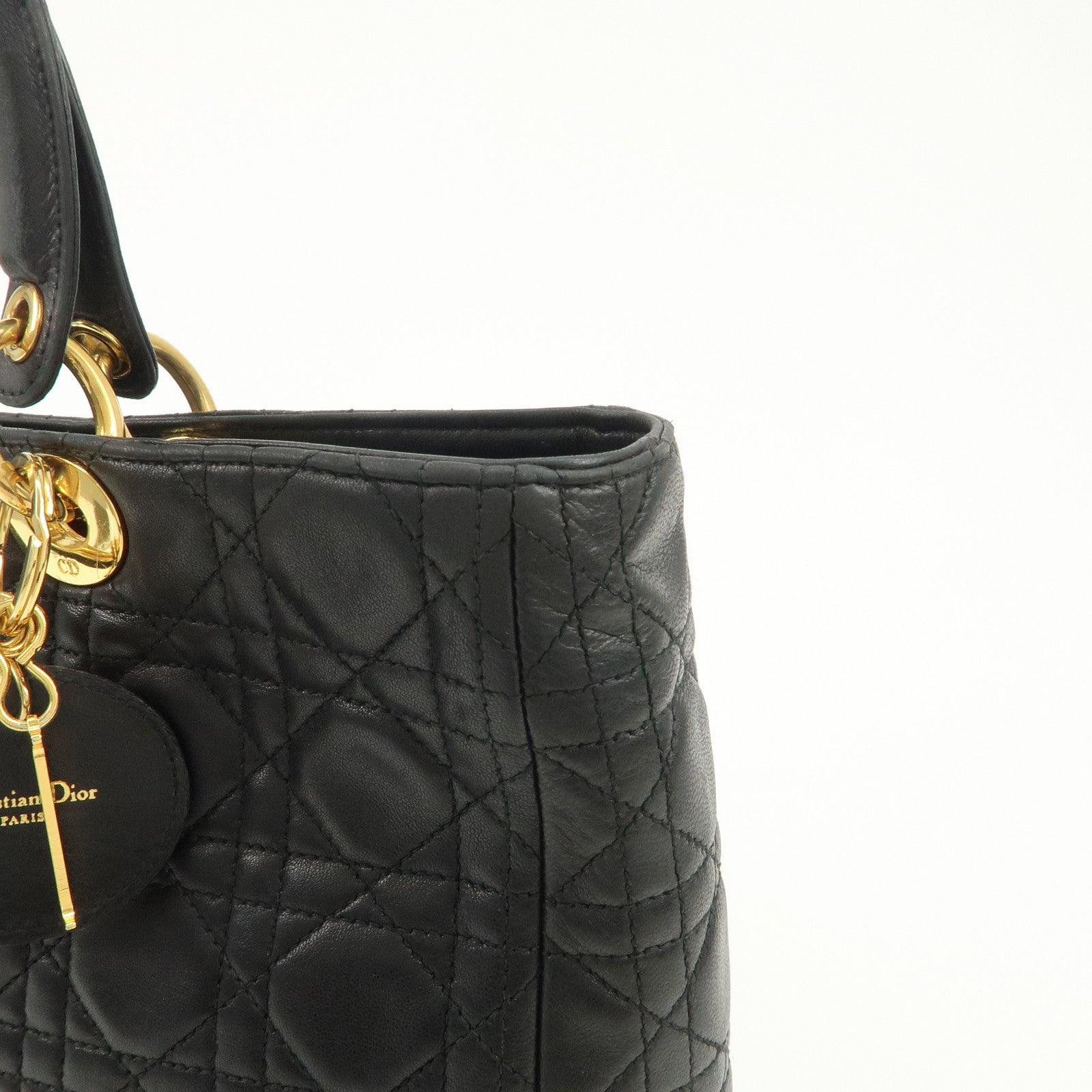 Christian Dior Canage Lady Dior Leather Large Hand Bag Tote Bag