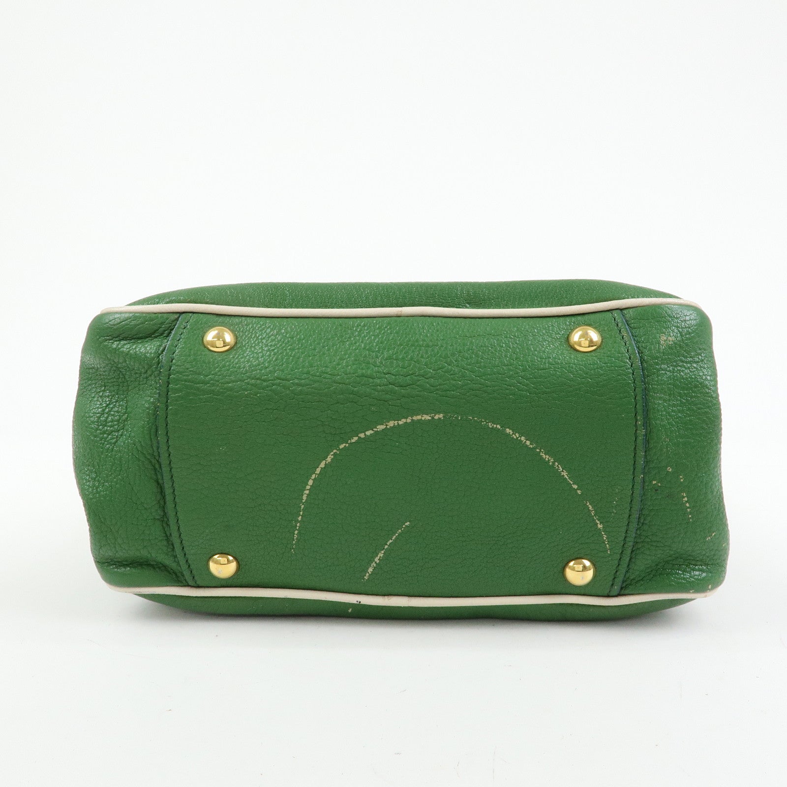 MIU MIU Madras Leather 2Way Bag Hand Bag Shoulder Bag Green