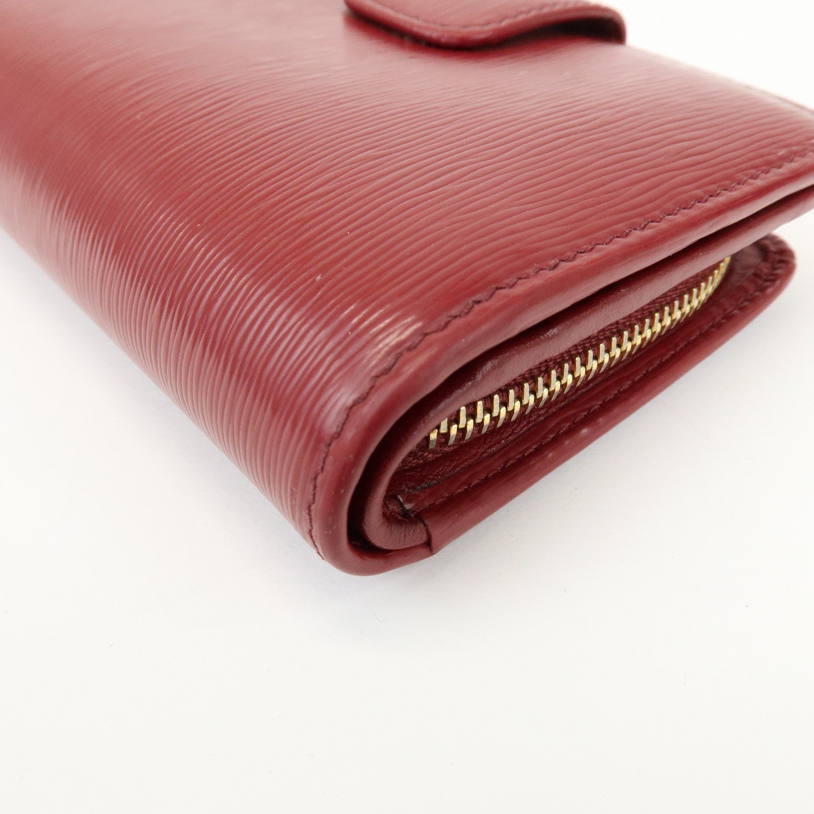PRADA Vitello Move Leather Compact Bi-fold Wallet Red 1ML018