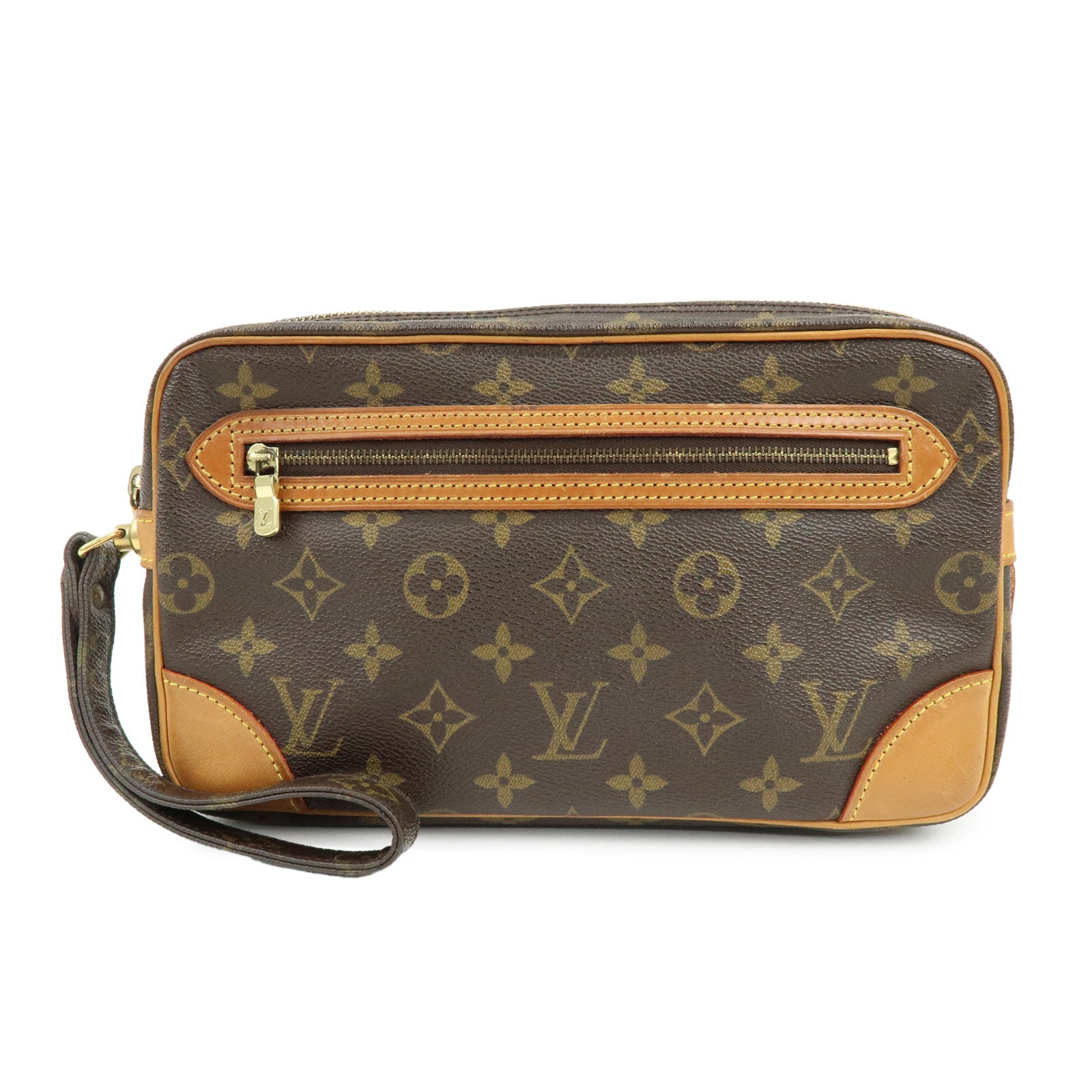 Louis Vuitton Monogram Marly Dragonne GM Clutch Bag Brown M51825